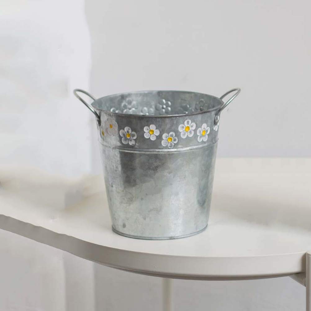 BESPORTBLE Iron Flower Pot - Decorative Plant Pot for Bonsai, Succulents, and Home Gardening - Rustic Metal Bucket for Indoor and Outdoor Decor