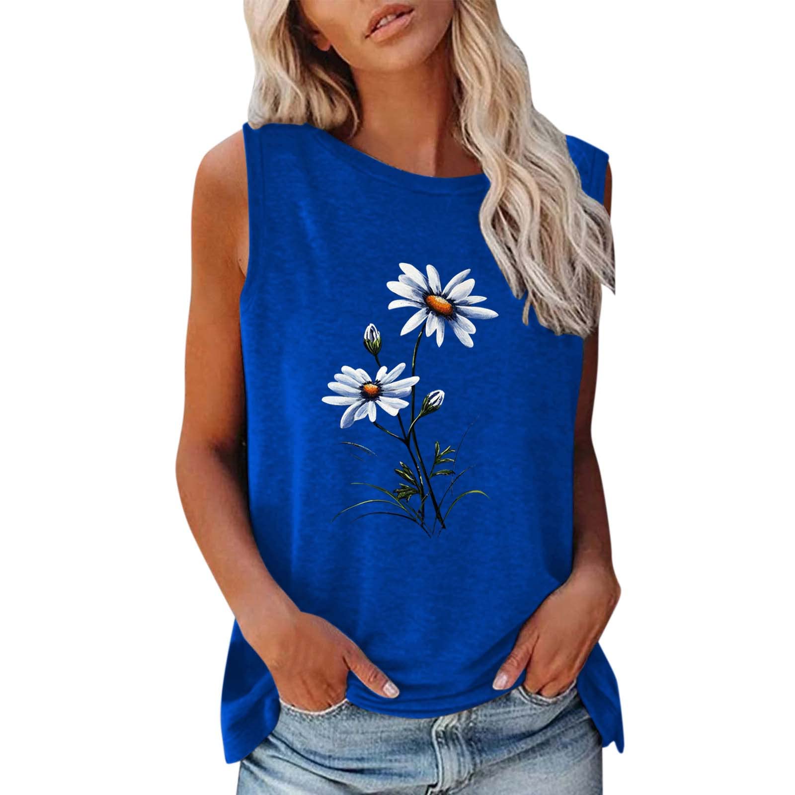 Women's Sleeveless Tank Tops - Summer Casual Loose Tunic Blouses & T-Shirts - Perfect for Beach, Yoga, and Everyday Wear