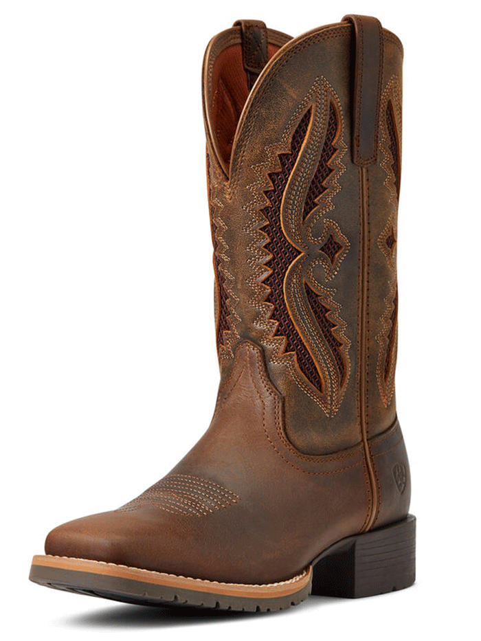 Ariat Women's Hybrid Rancher VentTek 360° Western Boots - Distressed Tan - Comfortable Cowgirl Boots for Riding, Work & Outdoor Activities