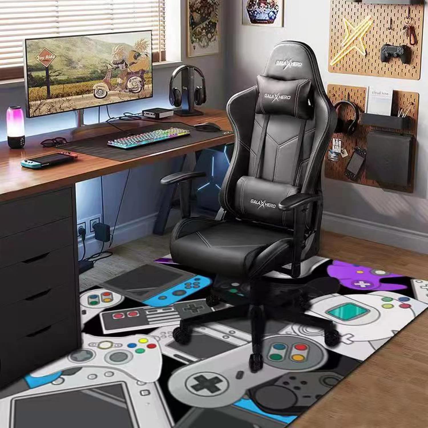Non-Slip Gaming Rug for Kids - 120x160cm Velvet Carpet with Controller Design, Perfect for Bedrooms, Playrooms & Living Room Decor | Durable Floor Mat for Gamers