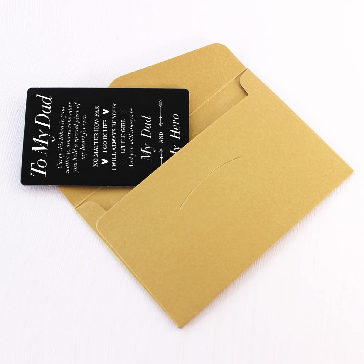 Engraved Metal Wallet Card for Dad - Personalized 'My Dad My Hero' Gift for Christmas, Birthday, Father's Day | Thoughtful Present from Daughter | Perfect for Wallets, Keepsakes & Special Occasions