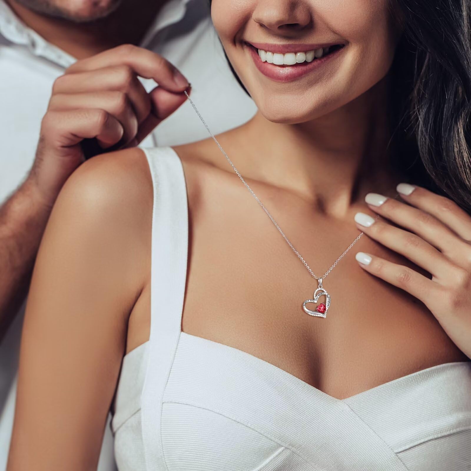 925 Sterling Silver Birthstone Necklace for Women - Personalized Jewelry Gift for Wife, Girlfriend, Mom | Elegant Birthday, Anniversary & Mother's Day Present