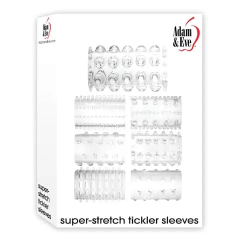 Adam & Eve Super Stretch Tickler Sleeves - Sensual Massage Sleeves for Couples Play & Intimate Exploration - Perfect for Foreplay, Sensory Play & Spicing Up Your Love Life
