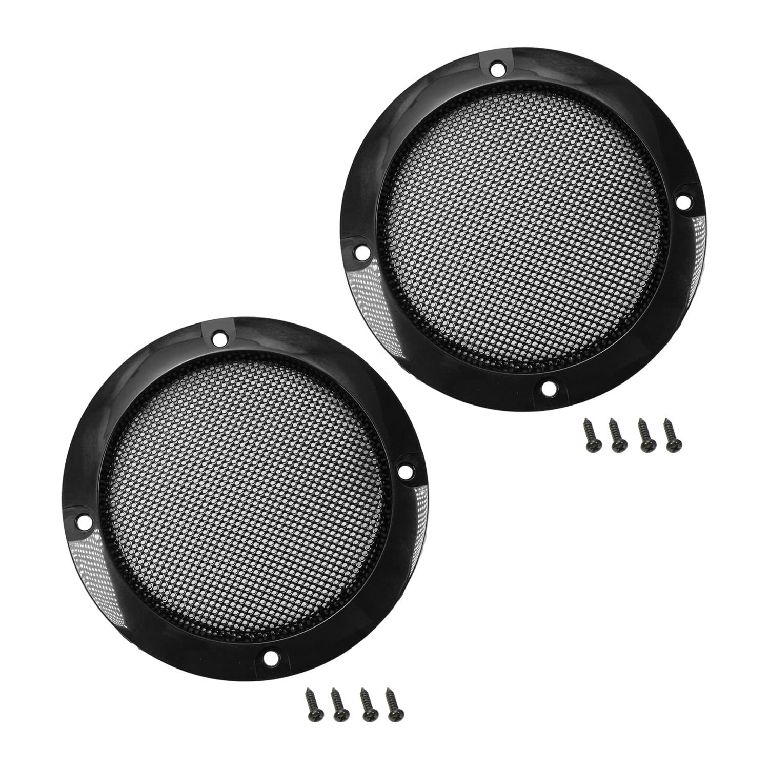 Bettomshin 3 Inch Speaker Grill Mesh - Decorative Metal Subwoofer Guard Cover with Black Trim (2 Pack) - Premium Audio Accessories for Home Theater & Car Audio Systems