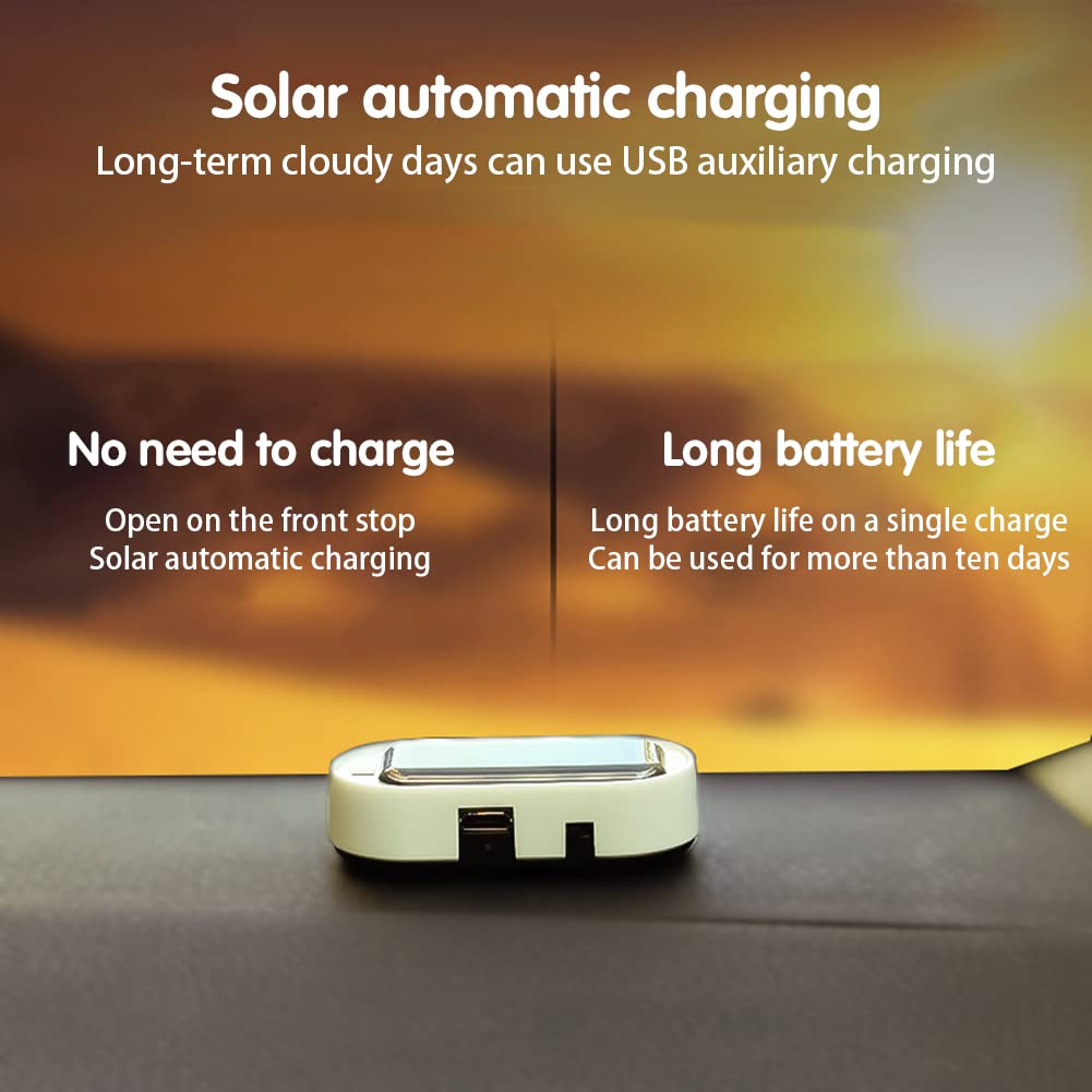 Solar-Powered Car Alarm LED Light - Anti-Theft Warning Flashing Signal Light for Vehicle Security | Deter Burglars with Bright Red Flashing Lights | Ideal for Parking Lots, Driveways & High-Crime Areas