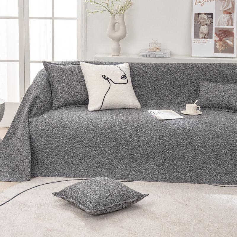 Ariel Cotton Linen Sofa Cover - Stretchable Couch Slipcover for 3 Seater, Washable Furniture Protector - Perfect for Living Room, Bedroom, and Pet-Friendly Homes