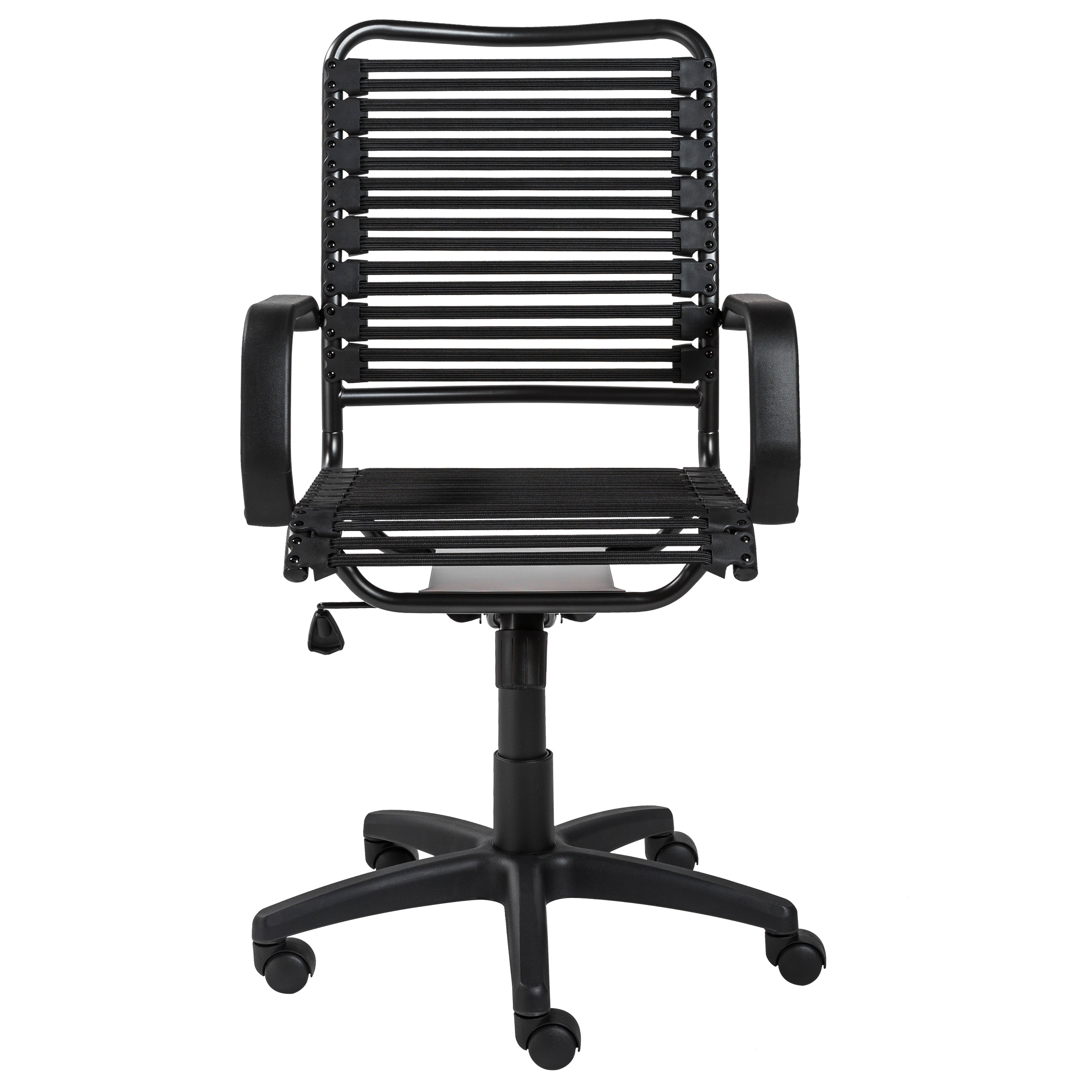 Allison Bungie Flat High Back Office Chair - Black Mesh with Graphite Frame & Base | Ergonomic Desk Chair for Home Office, Gaming & Workspace