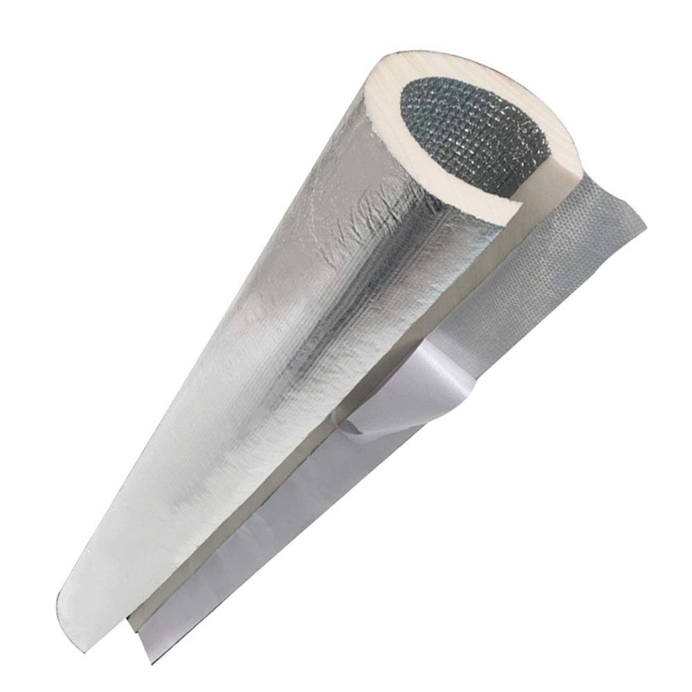 65mm Foam Pipe Insulation Tube - PPR Water Pipe Protective Wrap with Double Aluminum Foil, Anti-Freeze & Flame Retardant for Easy DIY Installation | Perfect for Home Plumbing, HVAC Systems and Outdoor Pipe Protection