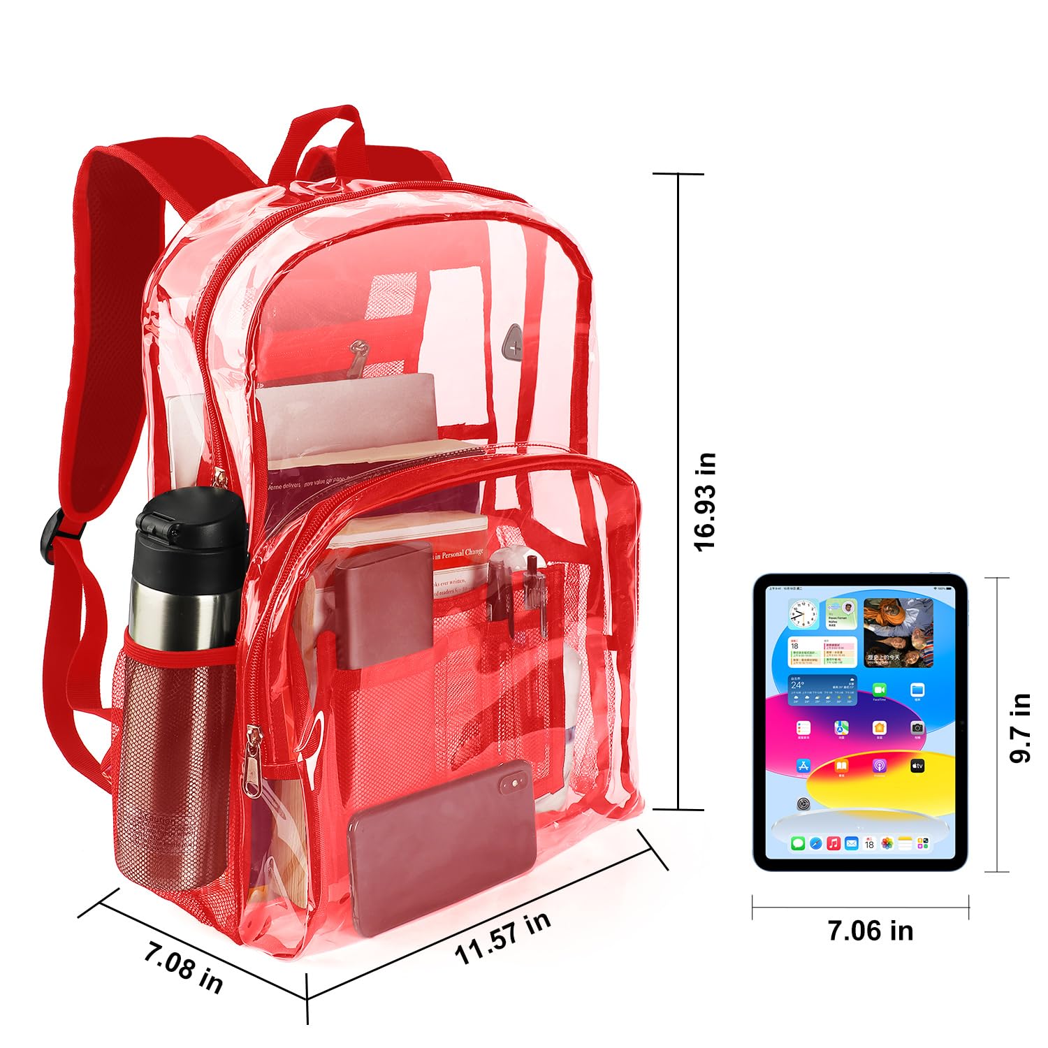 Emissary Clear Backpack - Heavy Duty Transparent Bookbag for School & Stadium Approved | See-Through Plastic Backpack for Concerts, Events & Security Checks | Durable Clear Backpack for Students, Work & Travel