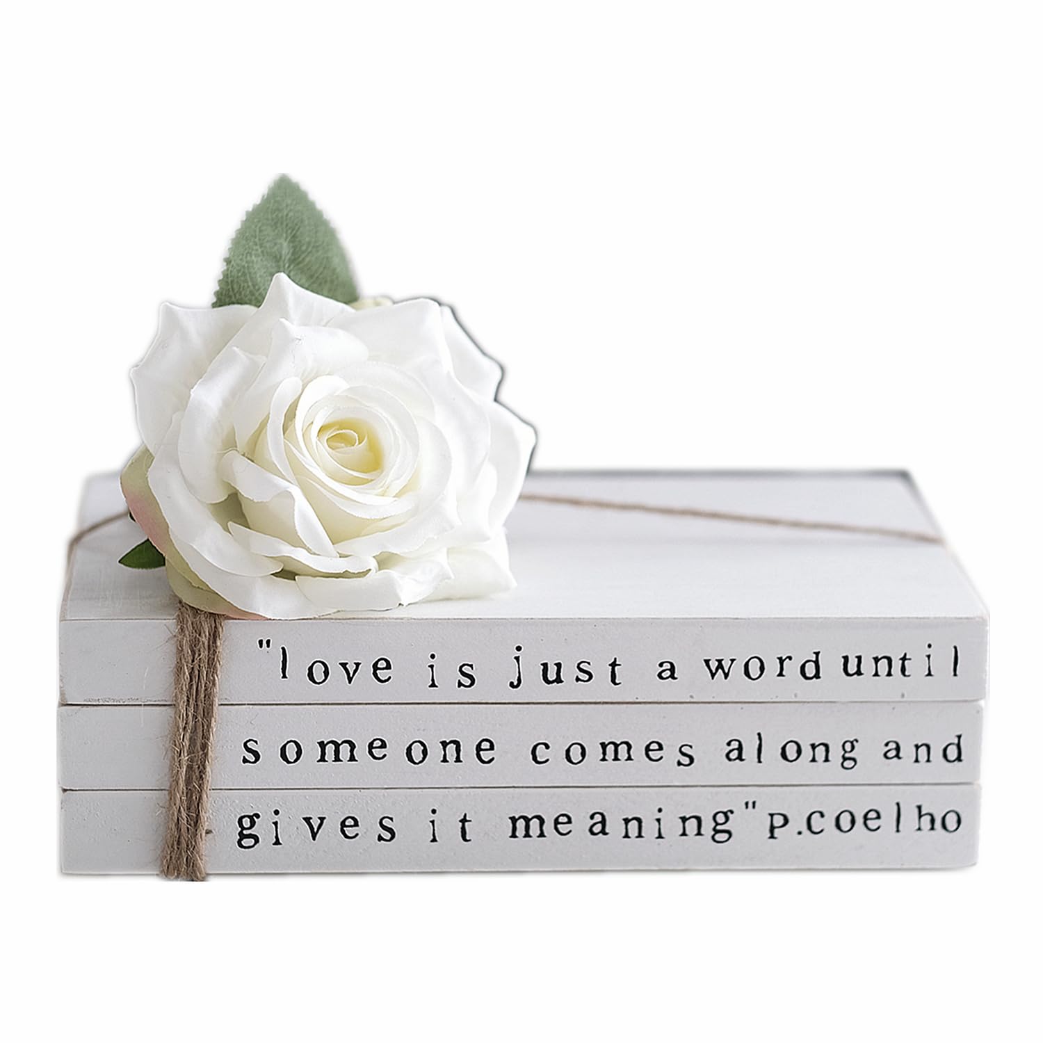 Lavender Farmhouse Book Stack Decor Set of 3 - Rustic Home Decor for Living Room, Coffee Bar & Fireplace Mantle - Shelf Decor & Valentine's Day Gifts for Book Lovers (Perfect for Farmhouse Style Home Decor)