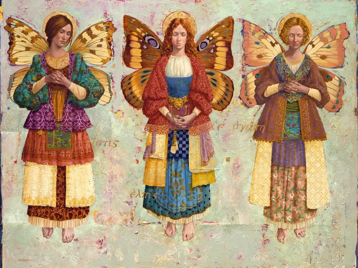 Faith, Hope and Charity - Inspirational Wall Art Decor for Home, Office & Church - Perfect for Gifts & Spiritual Spaces