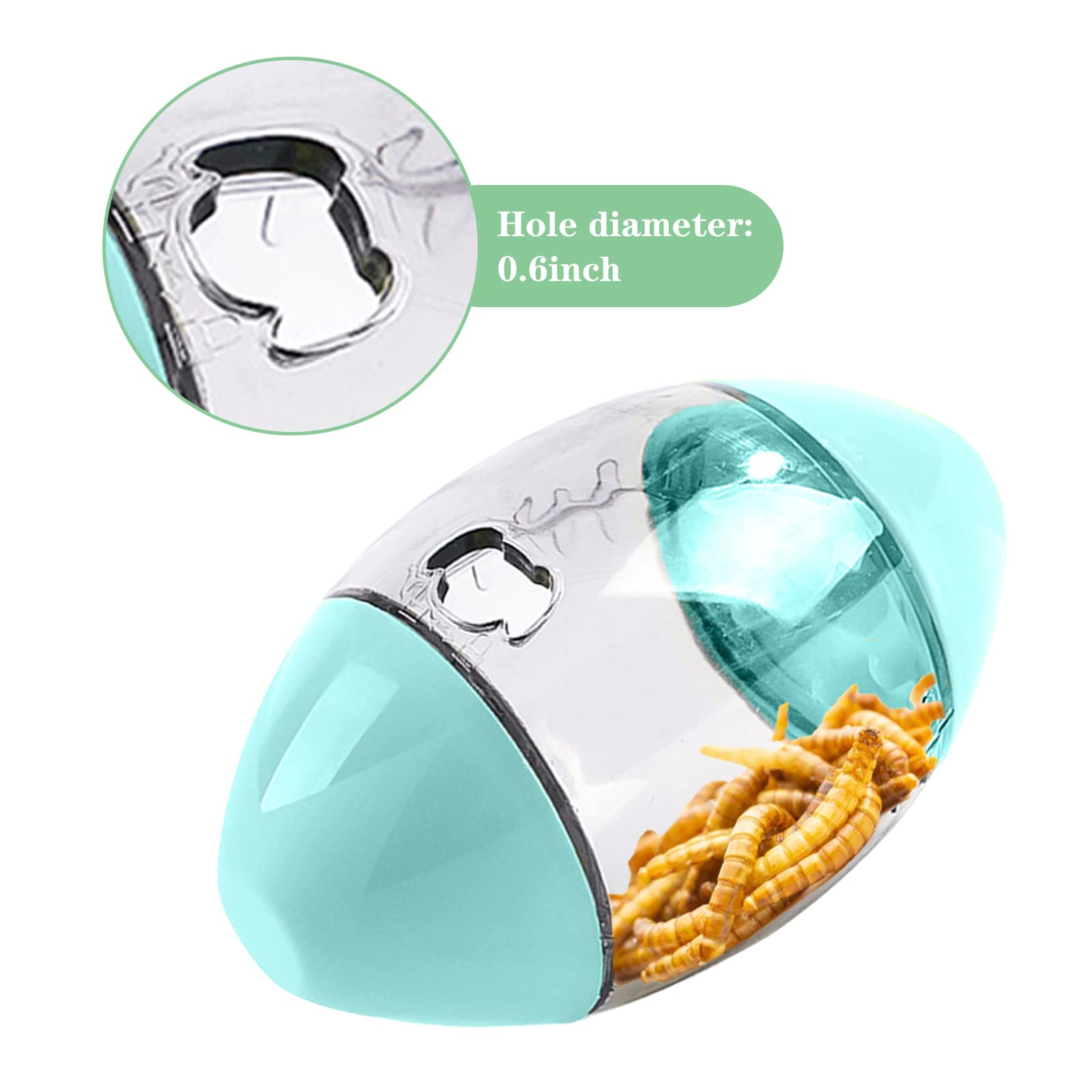 Interactive Reptile Enrichment Toys - Rugby Shaped Feeder for Bearded Dragons, Lizards & Geckos | Stimulating Play & Feeding Activity for Small Pets | Perfect for Cage Entertainment & Natural Hunting Instincts
