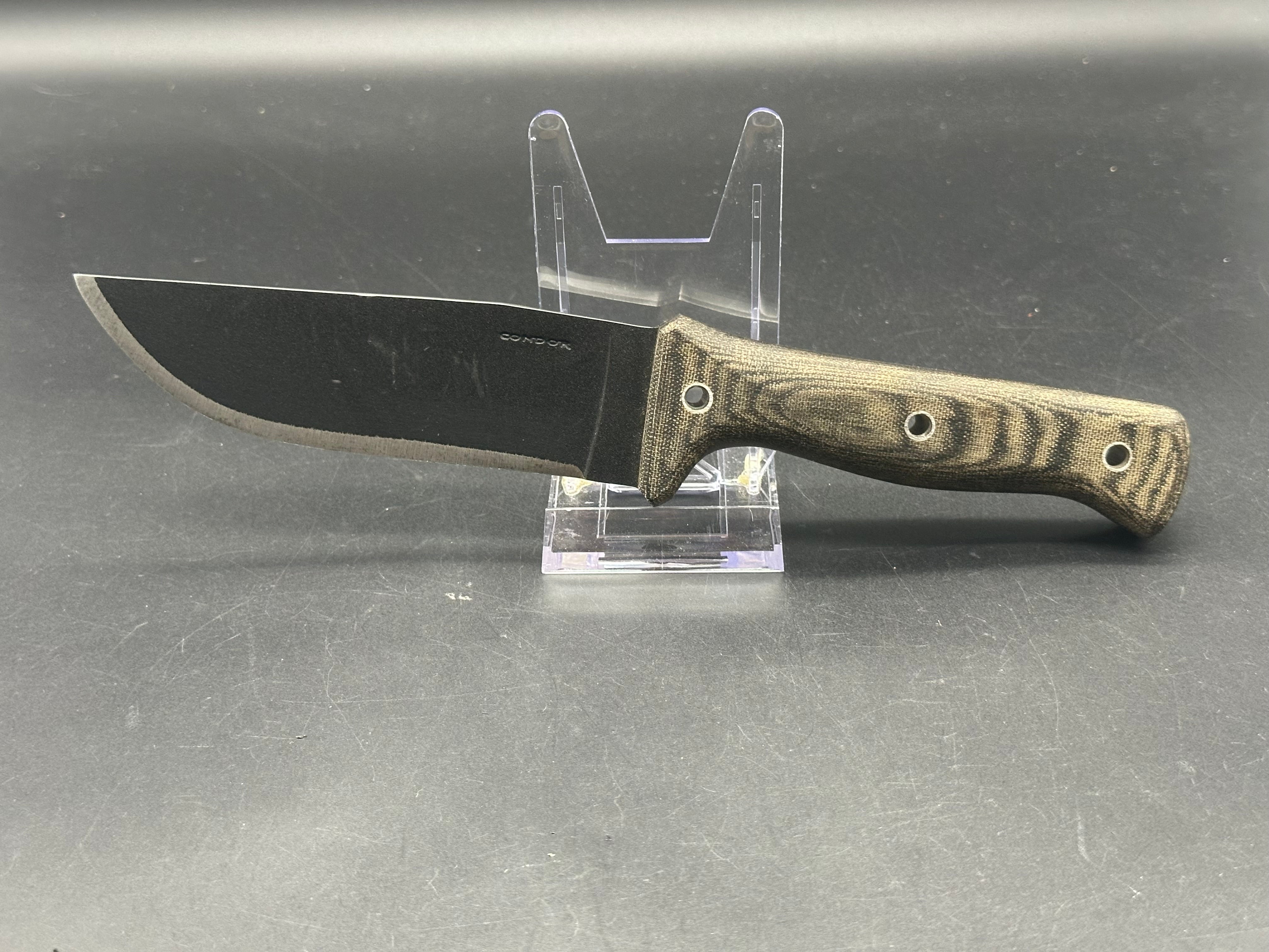 Condor Crotalus Fixed Blade Knife - High Carbon Steel Survival Knife for Outdoor Camping, Hunting & Bushcraft | Durable Full Tang Design with Sheath