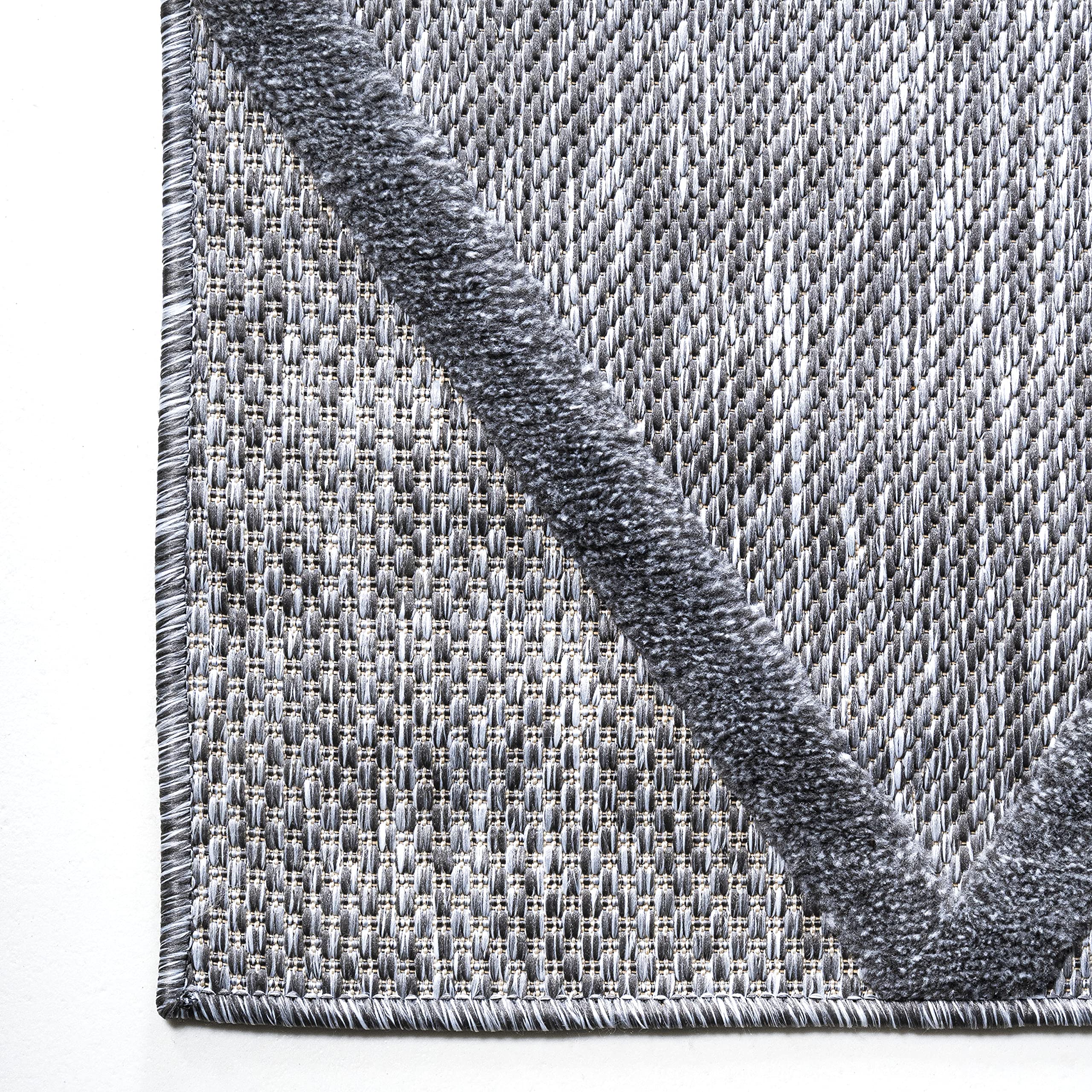 JONATHAN Y IBZ101A-3 Bohemian Geometric Indoor/Outdoor Area Rug - Diamond Trellis Design, Easy Cleaning, Non-Shedding, 3x5 Feet, Dark Gray - Perfect for Bedroom, Kitchen, Backyard, Patio & Porch Decor