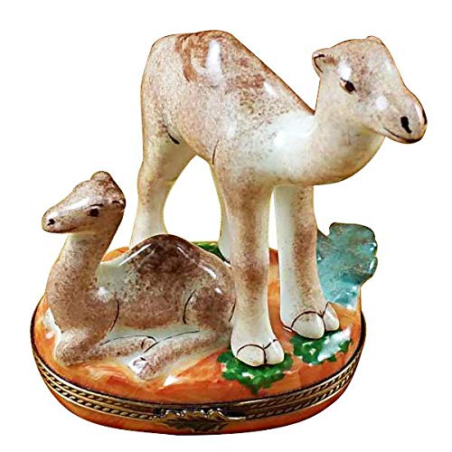 Authentic Limoges Porcelain Figurine - Camel with Baby, Handcrafted in France | Perfect for Collectors, Home Decor & Gift Giving