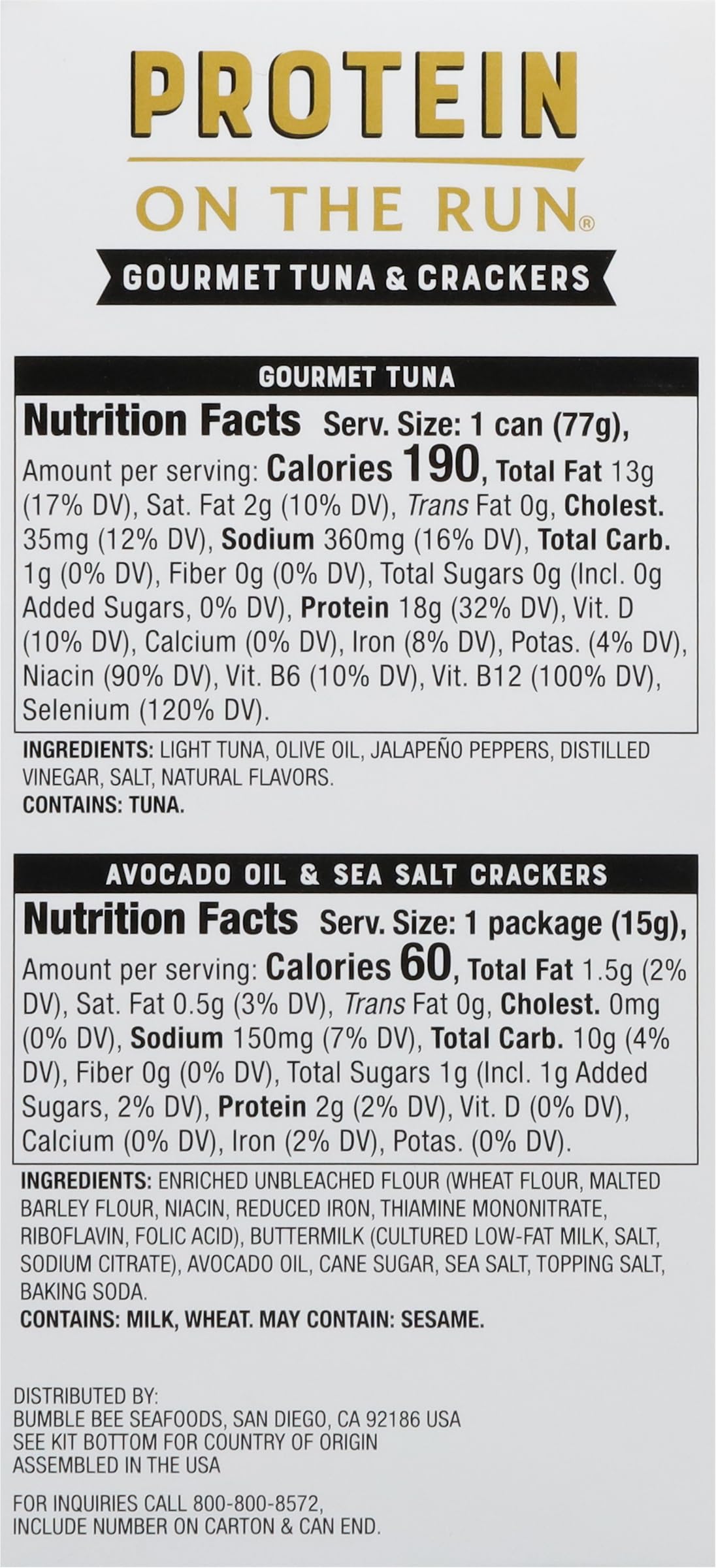 Bumble Bee Prime Protein Tuna Snack Kit - Pack of 12, Gourmet Tuna in Olive Oil & Mild Jalapeno with Crackers & Utensil - 20g Protein per Serving - Perfect for On-the-Go Lunches, Office Snacks & Outdoor Adventures
