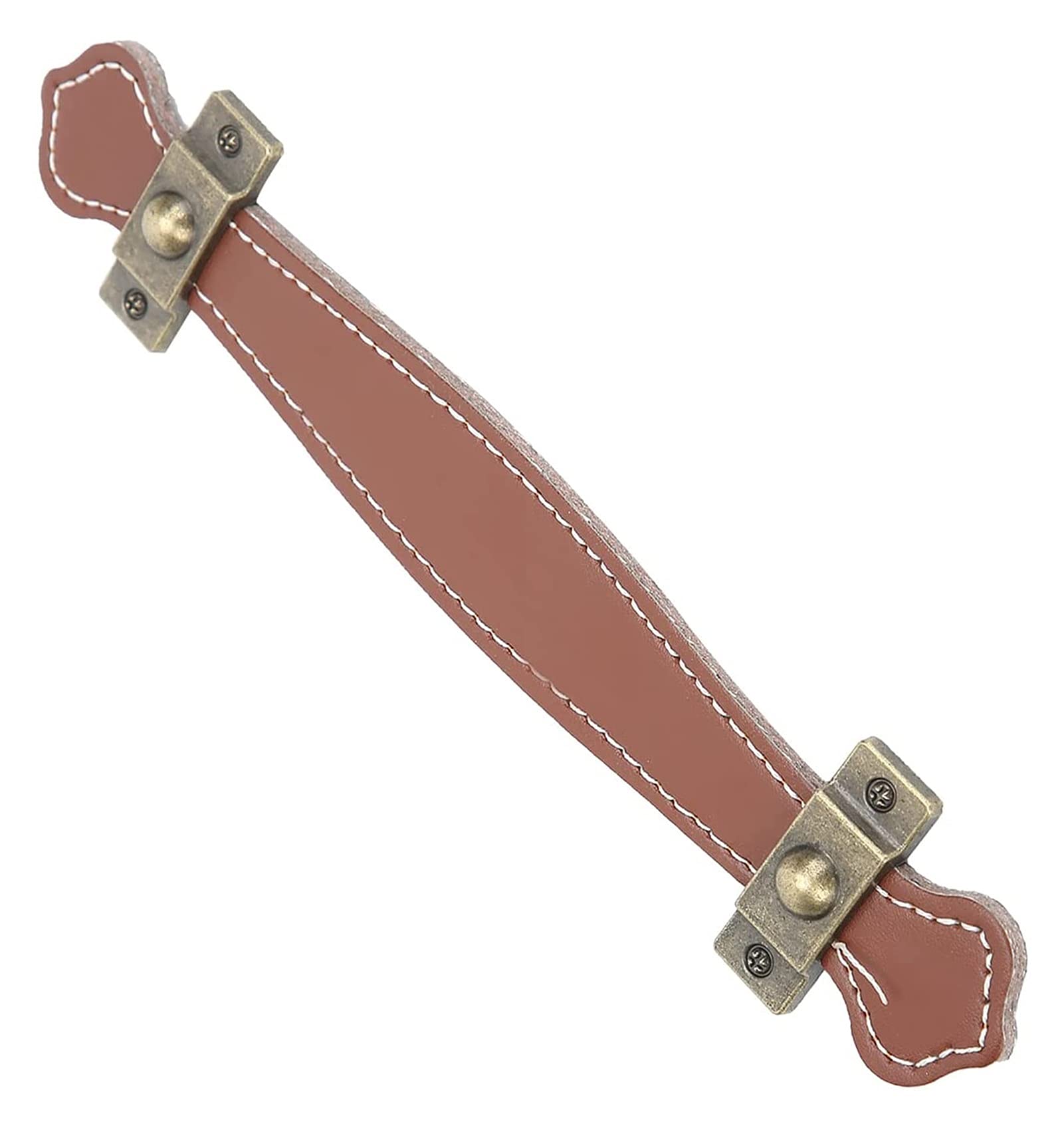 HAISERVEN 2-Pack Durable Leather Handles for Furniture, Luggage, Drawers & Cabinets - Wear-Resistant Replacement Straps for Doors, Cupboards & Suitcases (Color A) - Perfect for Home, Office & Travel Use