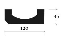 Rectangular Wooden Hanging Gutter - Pine 45 x 120 mm for Home Garden Rainwater Collection & DIY Projects