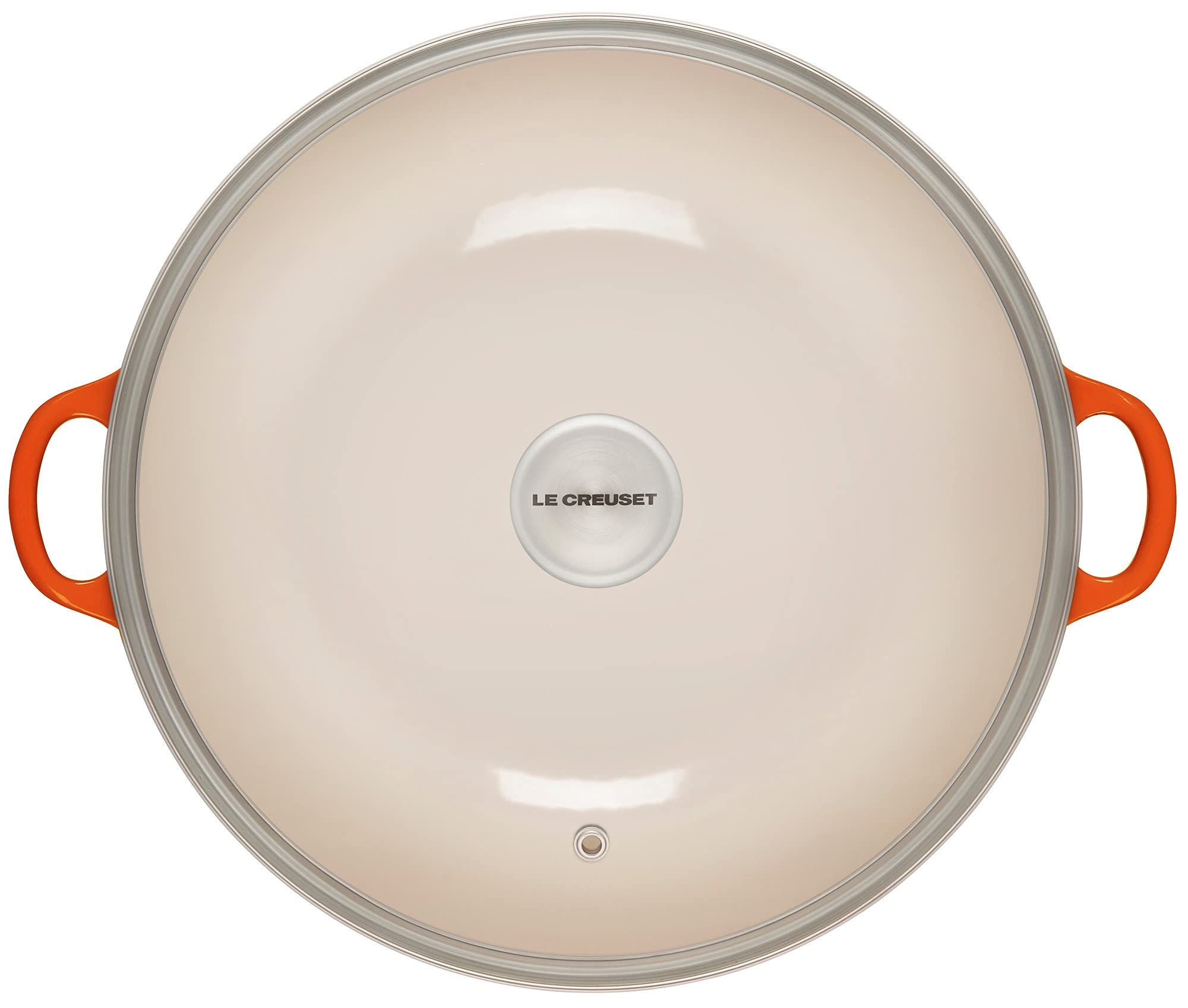 Le Creuset 7.5 Quart Enameled Cast Iron Dutch Oven with Glass Lid - Flame Color - Perfect for Braising, Baking & Slow Cooking