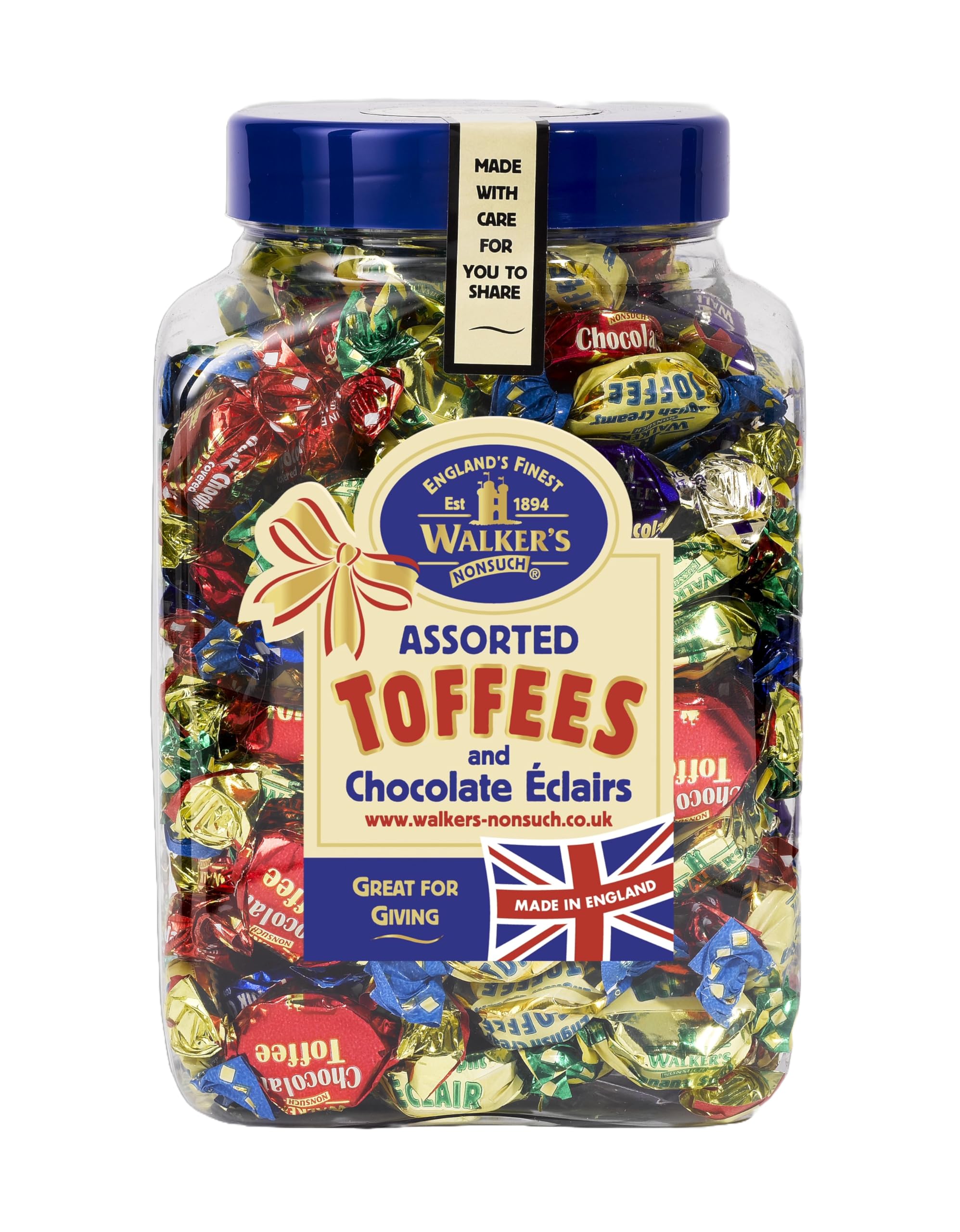 Walkers' Nonsuch Assorted Toffees & Chocolate Éclairs - British Candy Gift for Parties