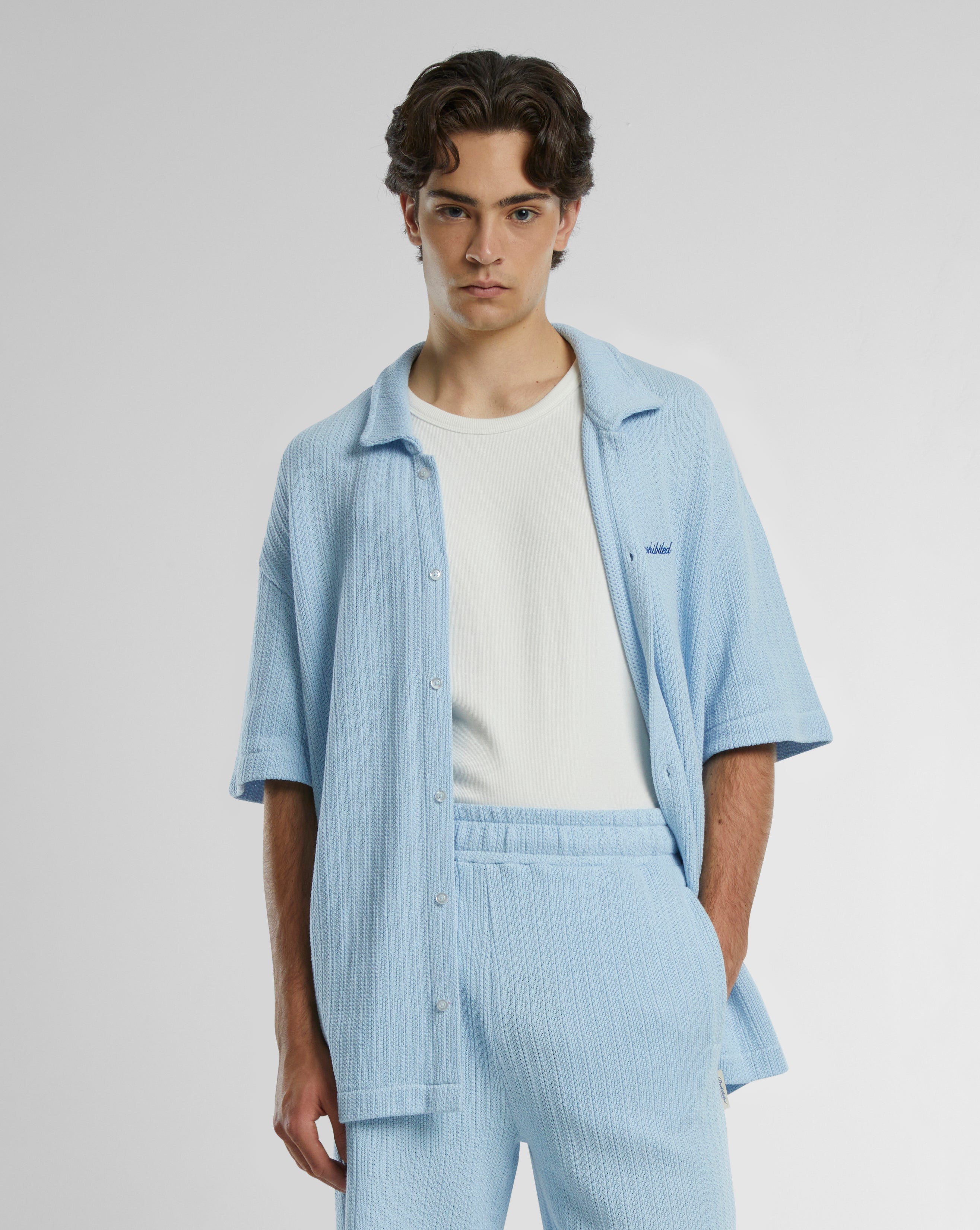 Portofino Sky Blue Men's Casual Shirt | Lightweight Breathable Button-Up for Office, Travel & Everyday Wear