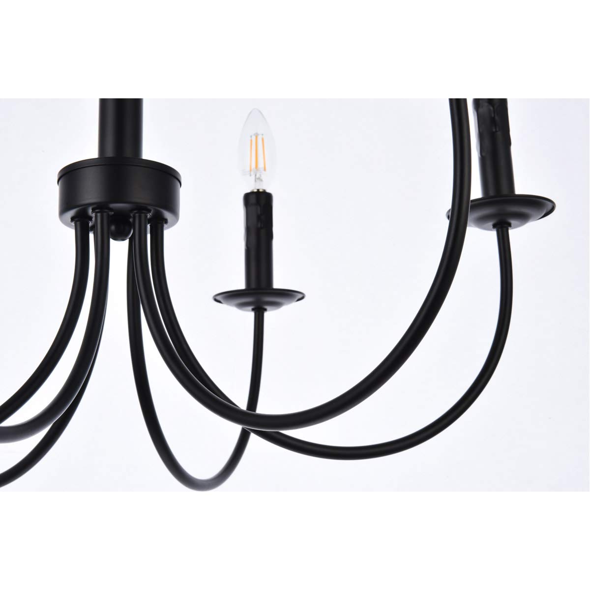 Black Brielle 6-Light Modern Ceiling Pendant - Indoor Home Decor for Living Room, Dining Room & Bedroom Lighting