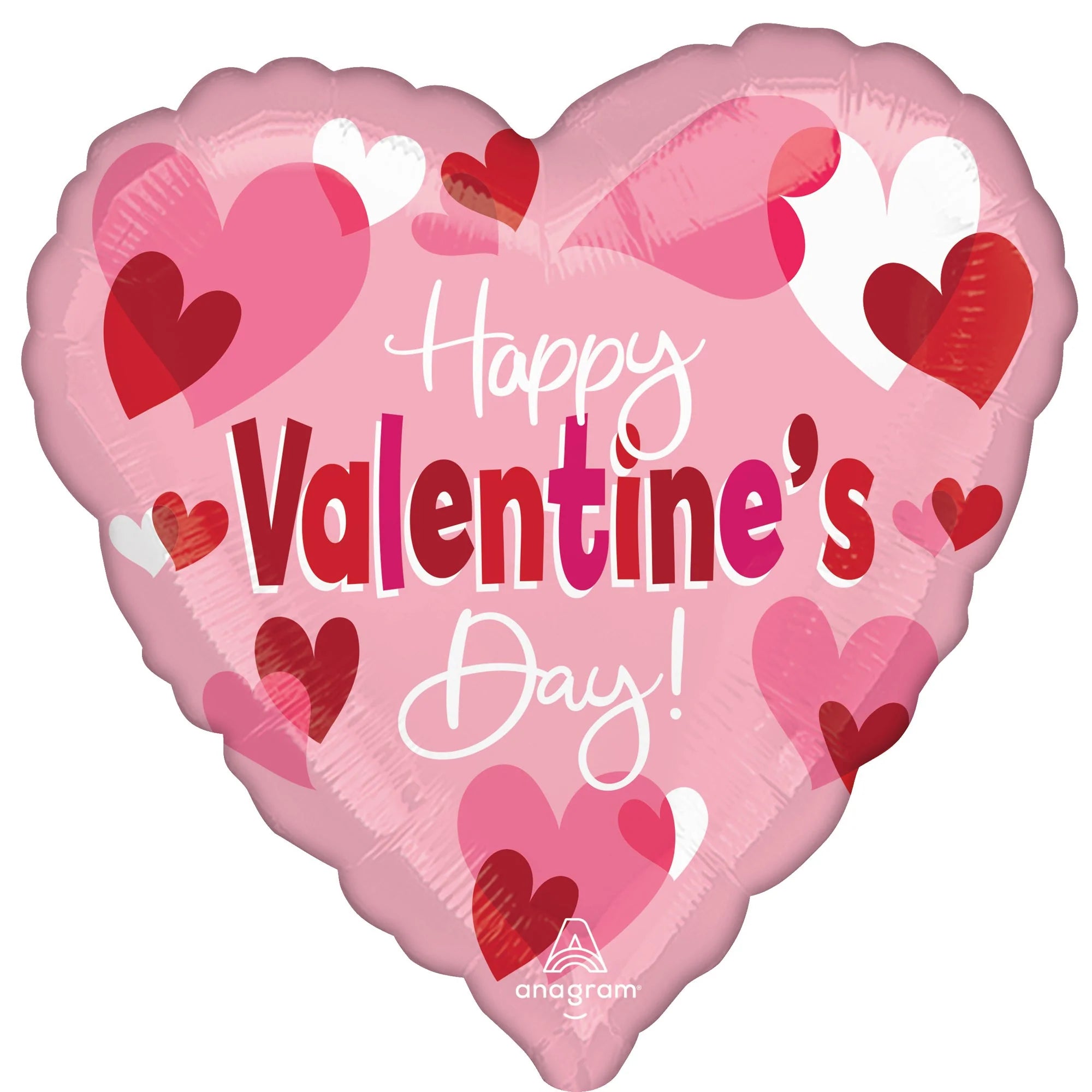 18 Inch Pink Heart Shaped Foil Balloon with Hearts - Perfect for Valentine's Day Decorations, Birthday Parties & Romantic Proposals