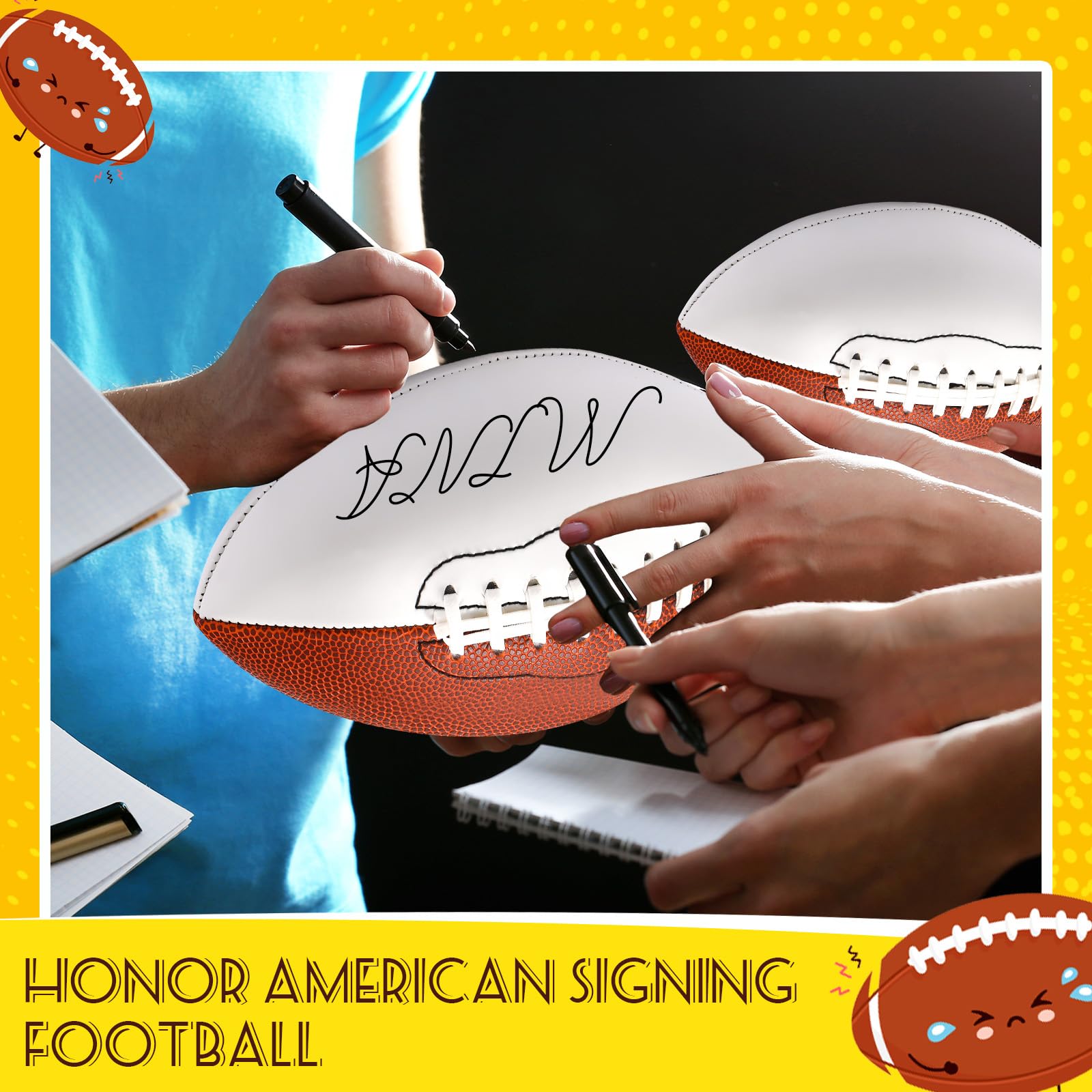 Jenaai 6-Pack 5.91 Inch Mini Footballs - Size 1 Blank Autograph Footballs for Customization - Perfect for American Football Signatures, Rugby Games, Wedding Garter Toss & Trophy Awards - Great for Sports Memorabilia, Team Events & Fan Collectibles
