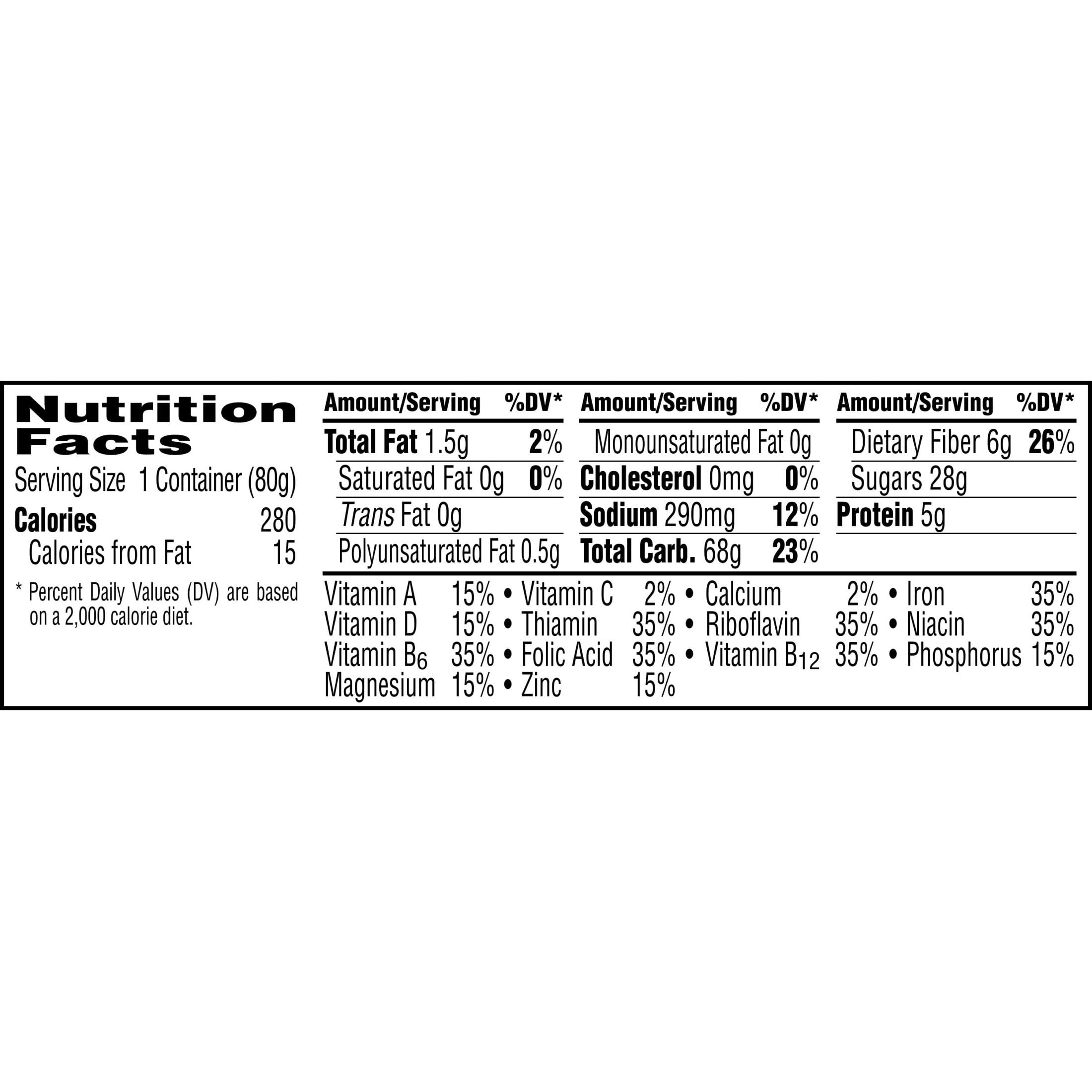 Kellogg's Raisin Bran Crunch Breakfast Cereal Cups - High Fiber Cereal with Real Raisins & Whole Grain, Original Flavor, 33.6oz Case (12 Single-Serve Cups) - Perfect for Quick Breakfast, Office Snacks & On-the-Go Nutrition