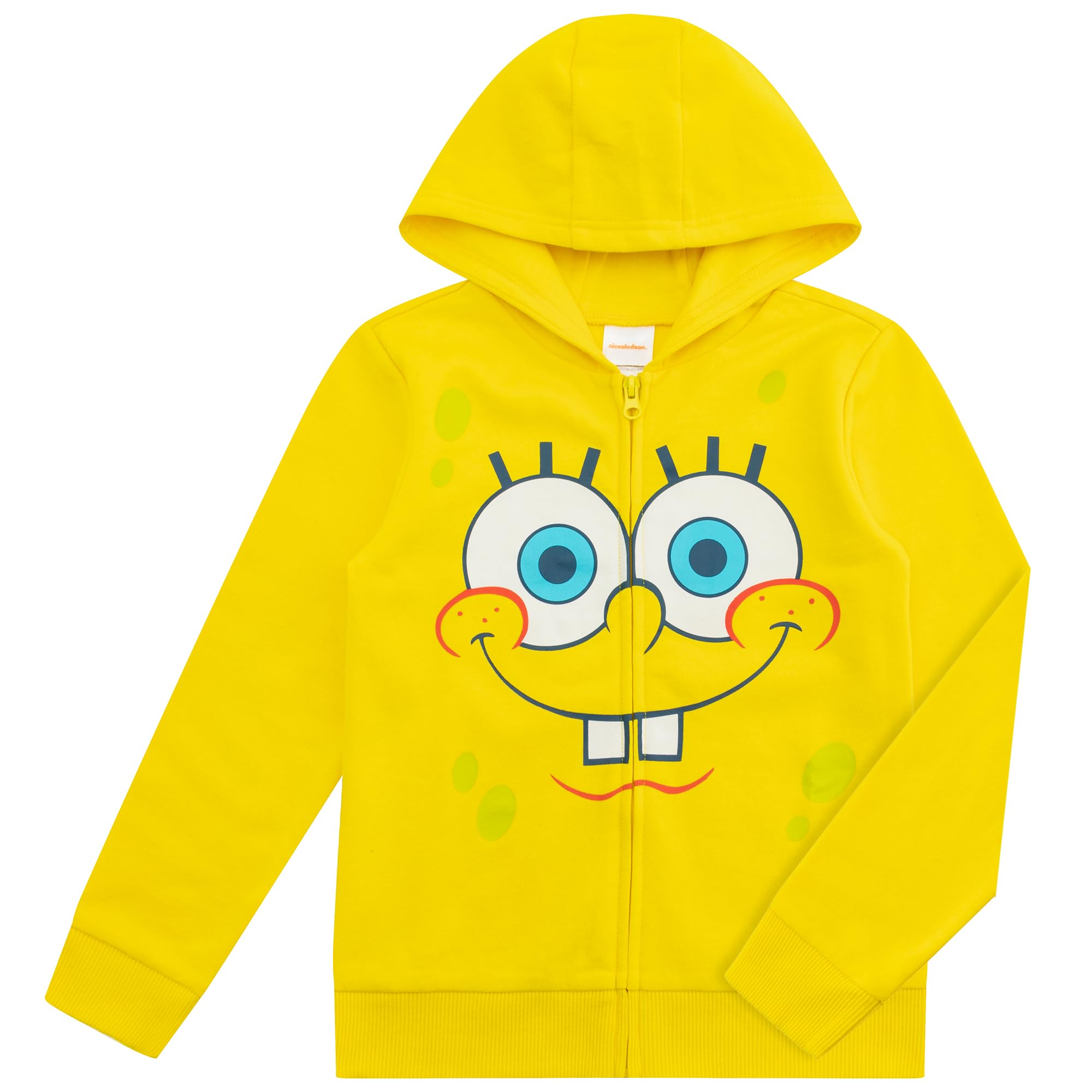 SpongeBob SquarePants Boys' Zip-Up Hoodie | Nickelodeon Cartoon Character Sweatshirt for Big Kids | Casual Wear & School Outfit
