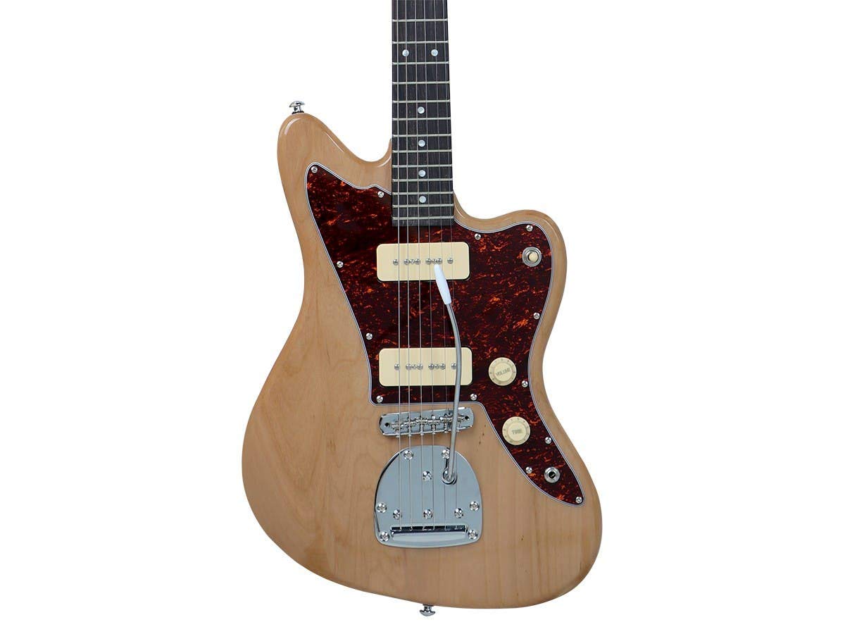 Monoprice Indo Series 6 String Alder-Body Electric Guitar - Right Handed Natural Finish (610886) | Perfect for Beginners, Live Performances & Home Recording Studios