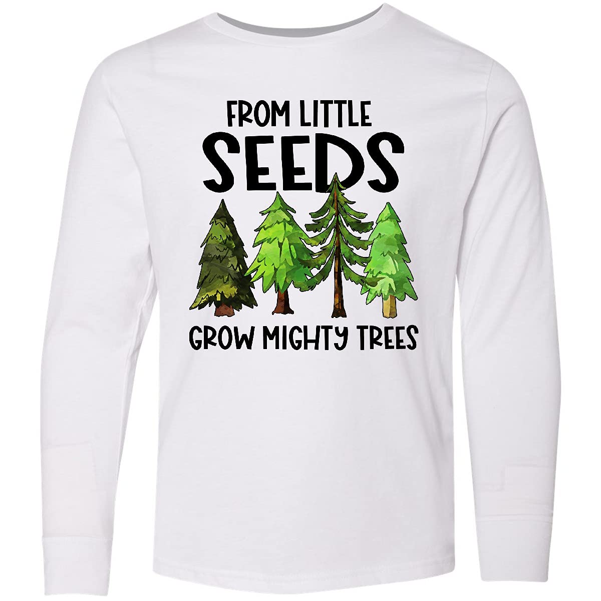 Inktastic Little Seeds Grow Mighty Trees Youth Long Sleeve T-Shirt - Comfortable Kids Graphic Tee for School, Play & Everyday Wear
