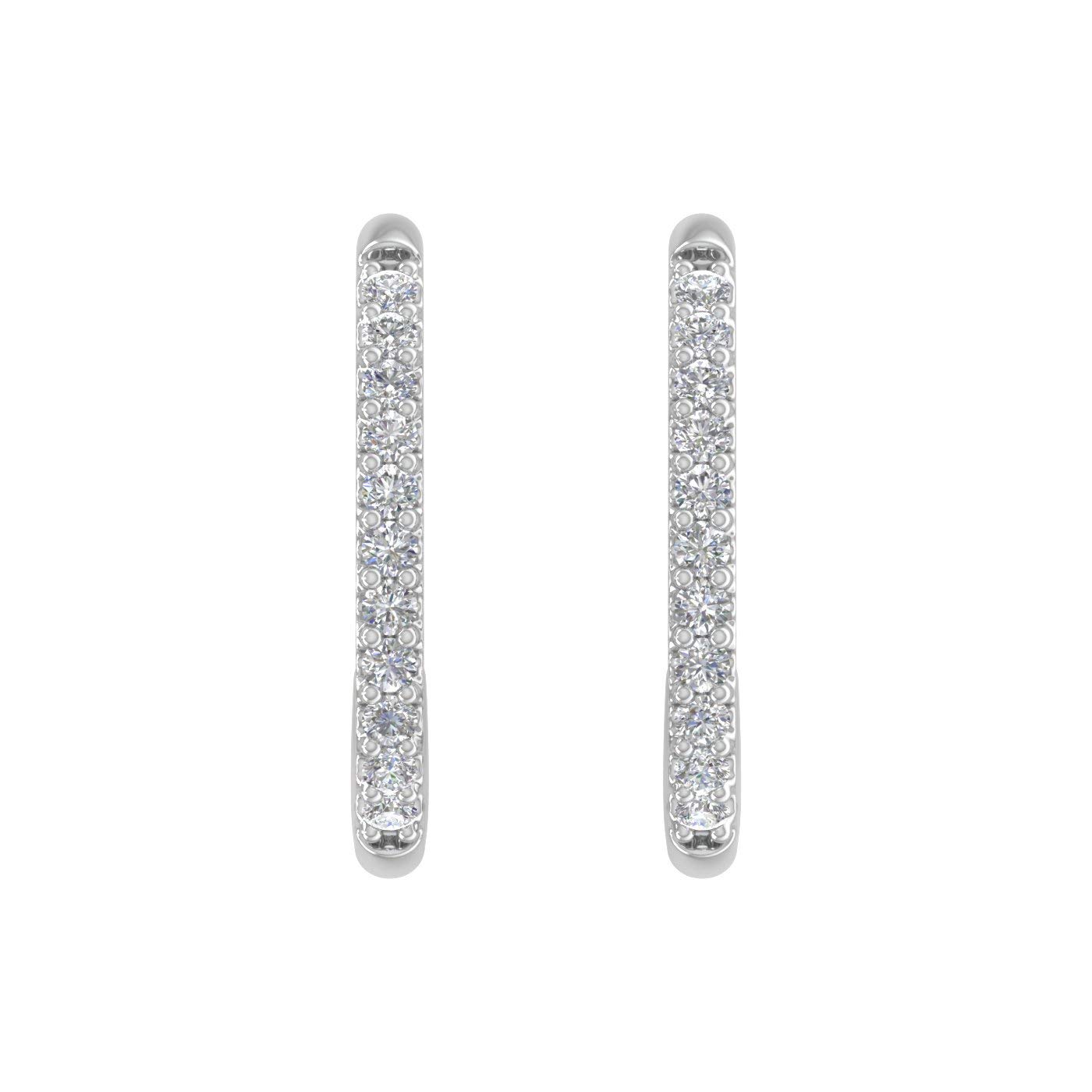 0.08 Carat Diamond Open Hoop Earrings in 10K Solid Gold - Dainty Everyday Stud Earrings for Women, Perfect for Work, Date Night & Special Occasions