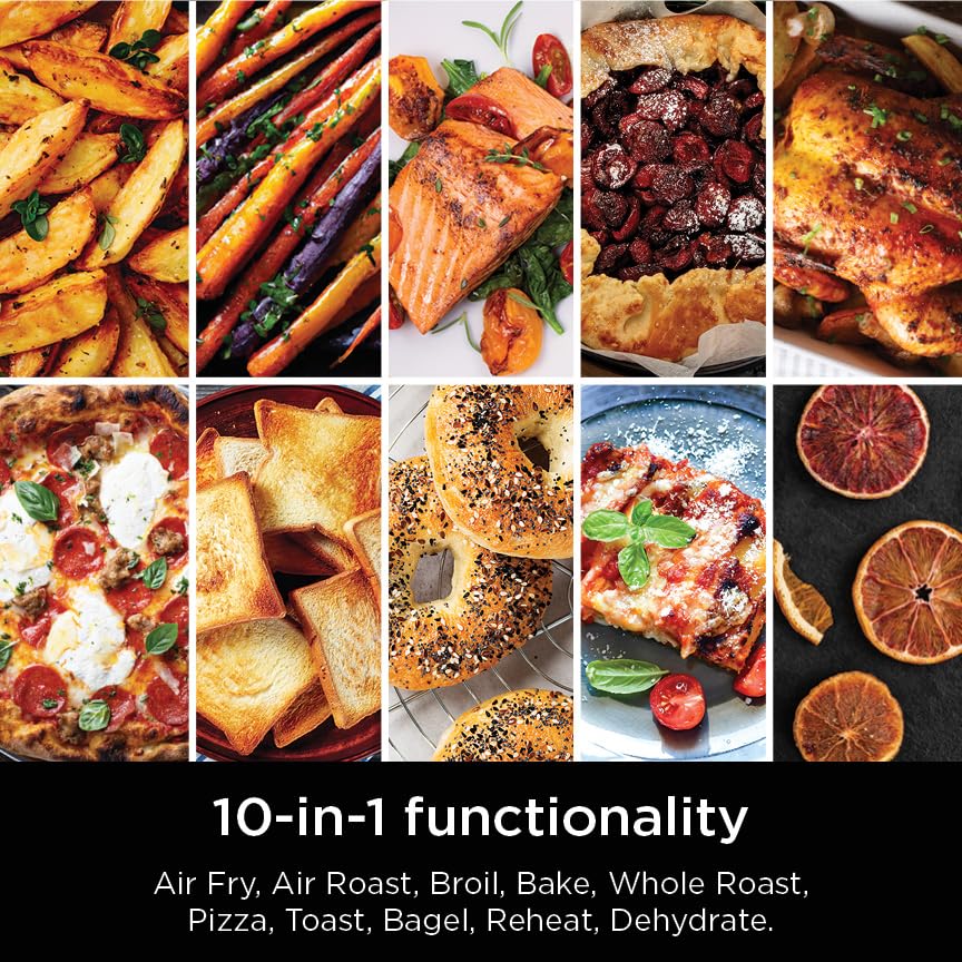 Ninja Air Fryer & Toaster Oven XL - 1800W Countertop Oven with Smart Technology, Bakes 20 Cookies, Fits 12lb Turkey, Pizza, Toast, Bake, Air Fry & Reheat - Stainless Steel DT501 - Perfect for Kitchens, Small Apartments & Holiday Cooking