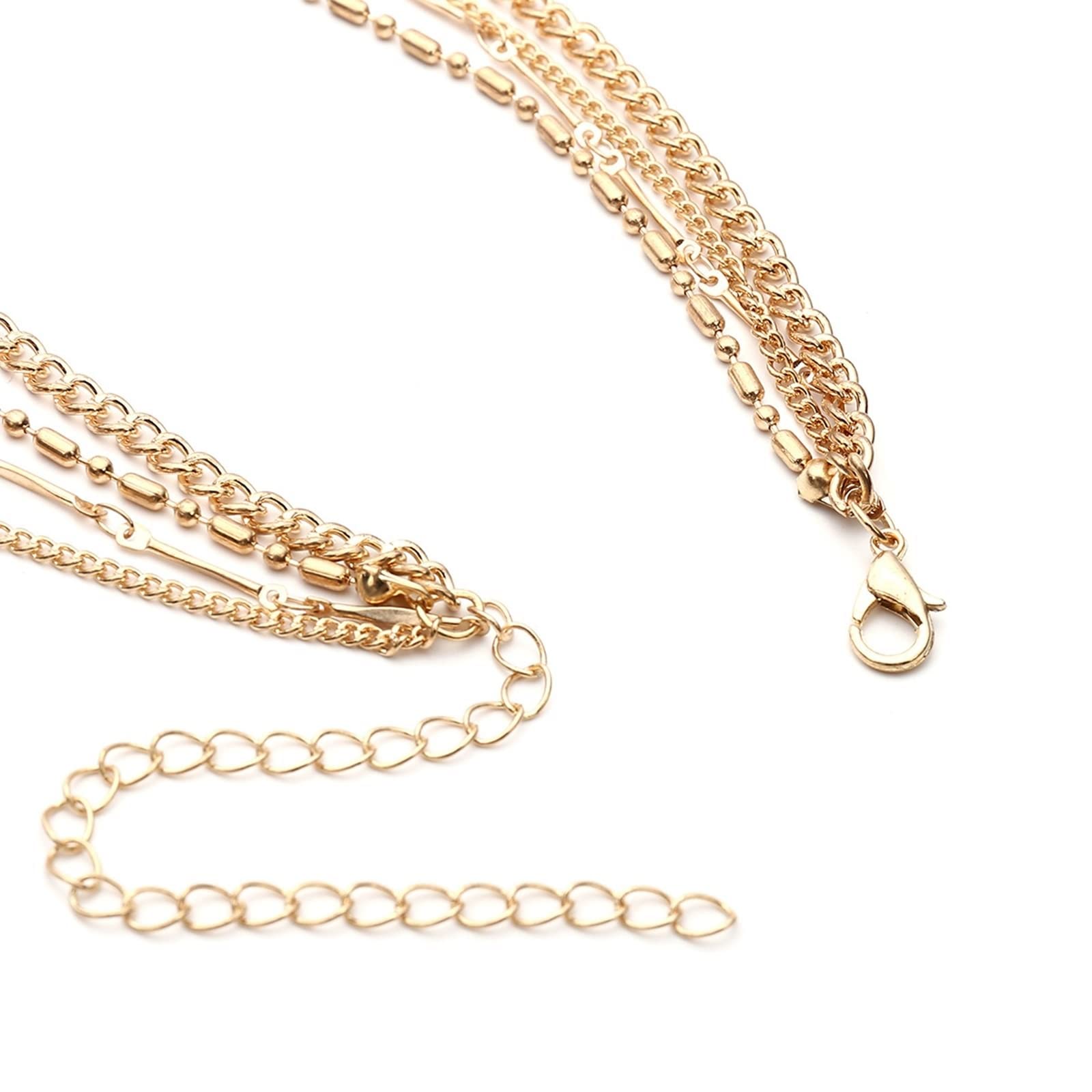 Wycian Mini Cross Necklace for Women – Boho Layered Gold Alloy Pendant Necklace 38CM, Dainty Jewelry for Everyday Wear | Perfect for Casual, Office & Gift Occasions