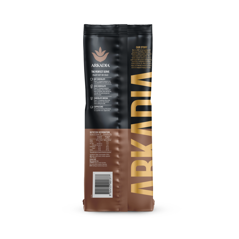 Premium Arkadia 20% Drinking Chocolate Powder - Rich Cocoa Mix for Hot & Cold Beverages - Perfect for Coffee Shops, Home Baking, and Gift Giving
