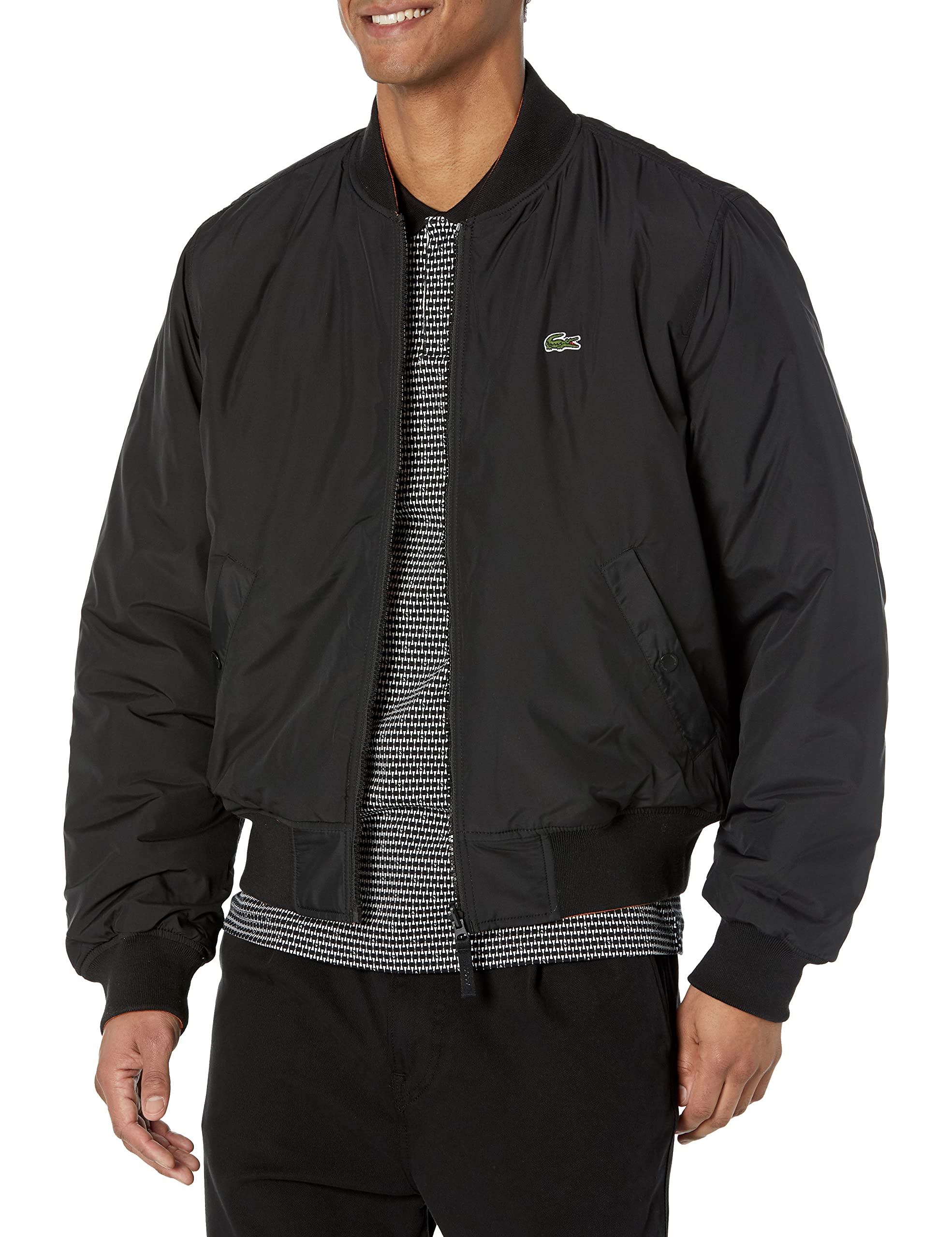 Lacoste Men's Lightweight Padded Bomber Jacket | Water-Resistant Taffeta Fabric | Casual & Sporty Style for Everyday Wear | Perfect for Outdoor Activities & Urban Fashion