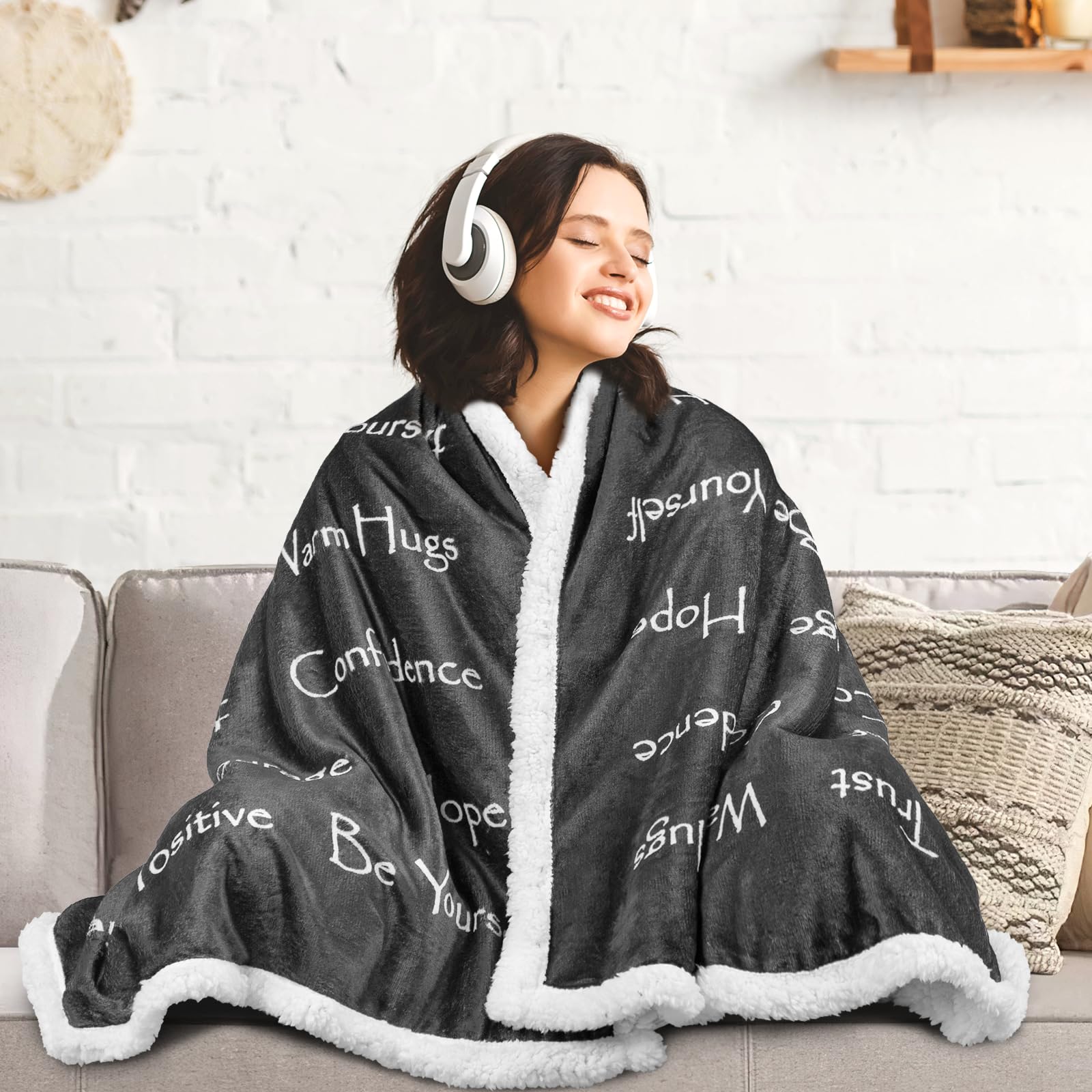 BESTSWEETIE Soft Sherpa Comfort Blanket for Women & Men - 50