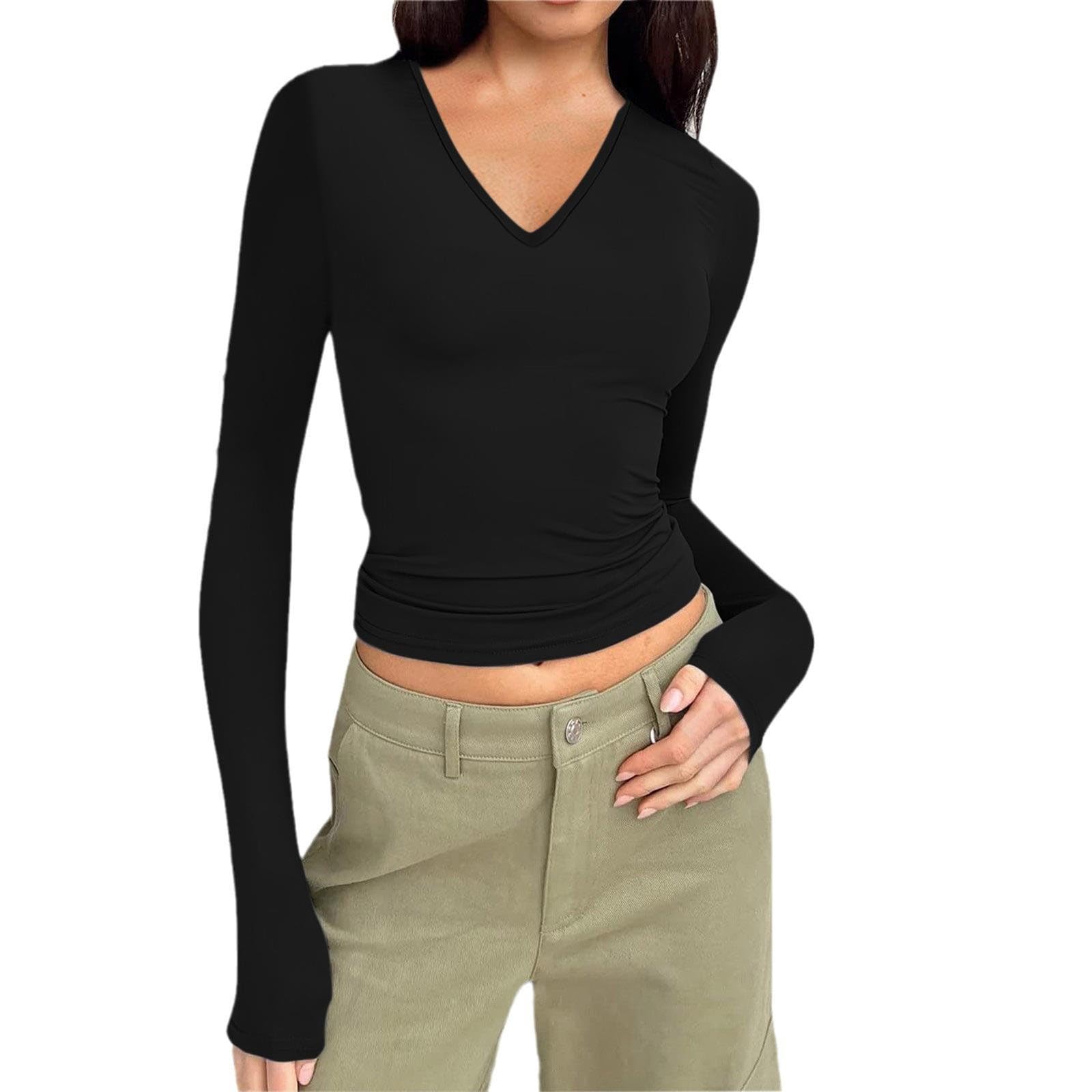 Women's Casual Long Sleeve High Neck Pullover Sweater - Slim Fit Round Neck T-Shirt & Turtleneck Blouse for Fall | Cozy Autumn Layering, Office Wear & Weekend Outfits