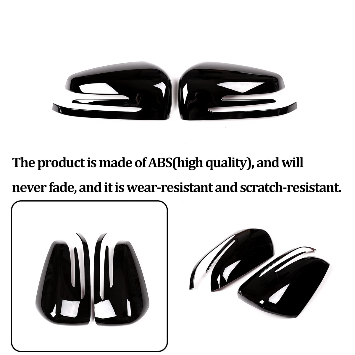 Mercedes Benz A CLA GLA GLK Class W176 W117 X156 X204 2014-2017 Piano Black Side Rear View Mirror Cover Trim - Perfect Replacement for Damaged or Worn Mirror Covers, Enhances Vehicle Appearance