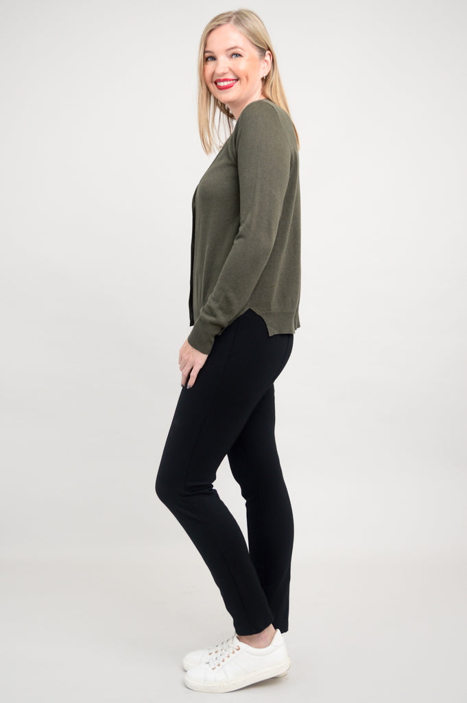 Jessica Women's Bamboo Cotton Sweater - Soft & Comfortable Khaki Pullover for Casual Wear & Layering