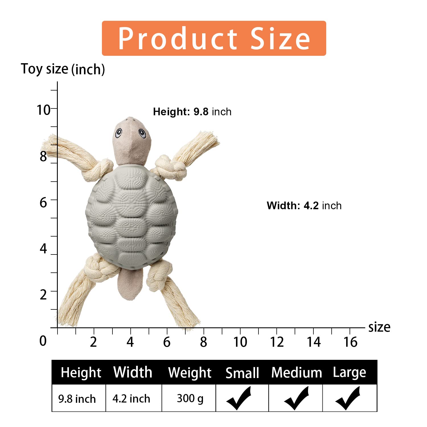 Durable Dog Chew Toys for Teeth Cleaning & Food Dispensing - Interactive Turtle Shaped Pet Toy for Medium & Large Dogs | Great for Boredom Relief & Dental Health (Grey)