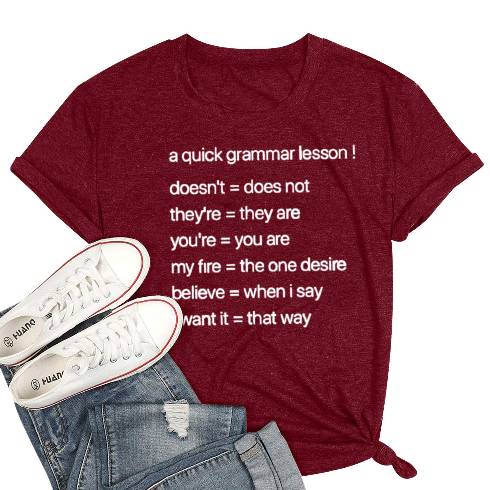 Women's Short Sleeve Graphic Printed T-Shirt - Casual Crewneck Novelty Tee Blouse for Everyday Wear, Outfits & Street Style Fashion