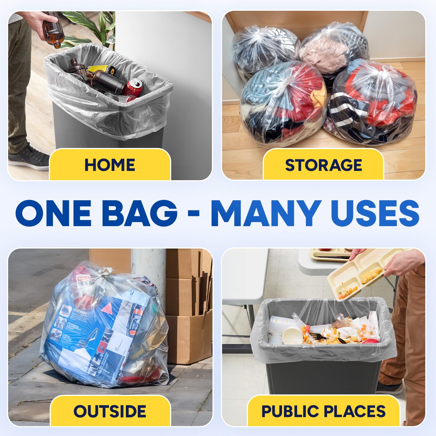 20-30 Gallon Clear Trash Bags (30