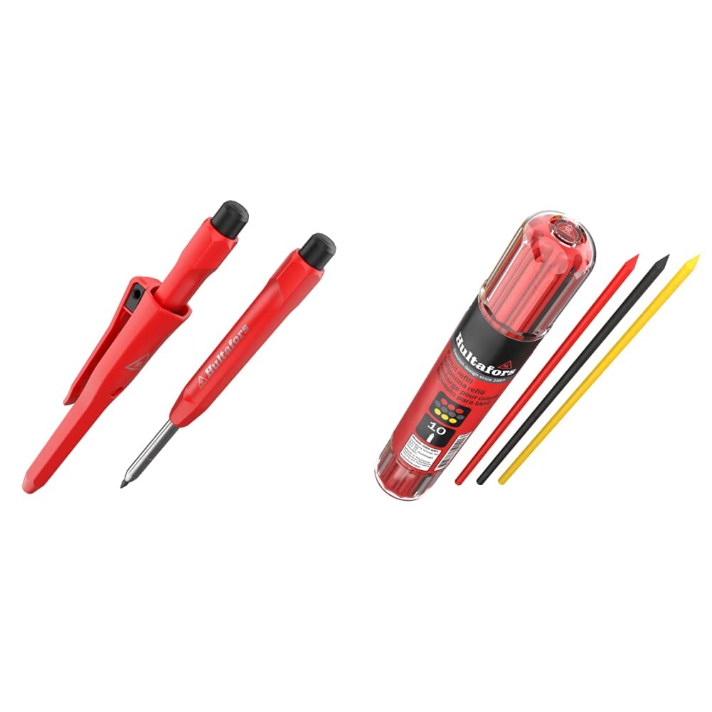 Hultafors 650100 Dry Marker HDM & 650120U Dry Marker Refills HRD GRY - Durable Construction Marking Tools for Carpentry, Metalwork, and DIY Projects
