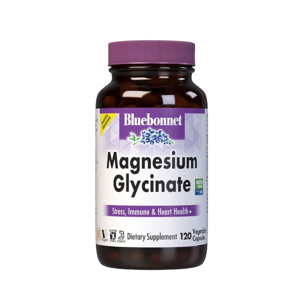 Bluebonnet Magnesium Glycinate 120 Vegetable Capsules - High Absorption Magnesium Supplement for Stress Relief, Muscle Relaxation & Better Sleep | Vegan, Non-GMO | Perfect for Athletes & Busy Professionals