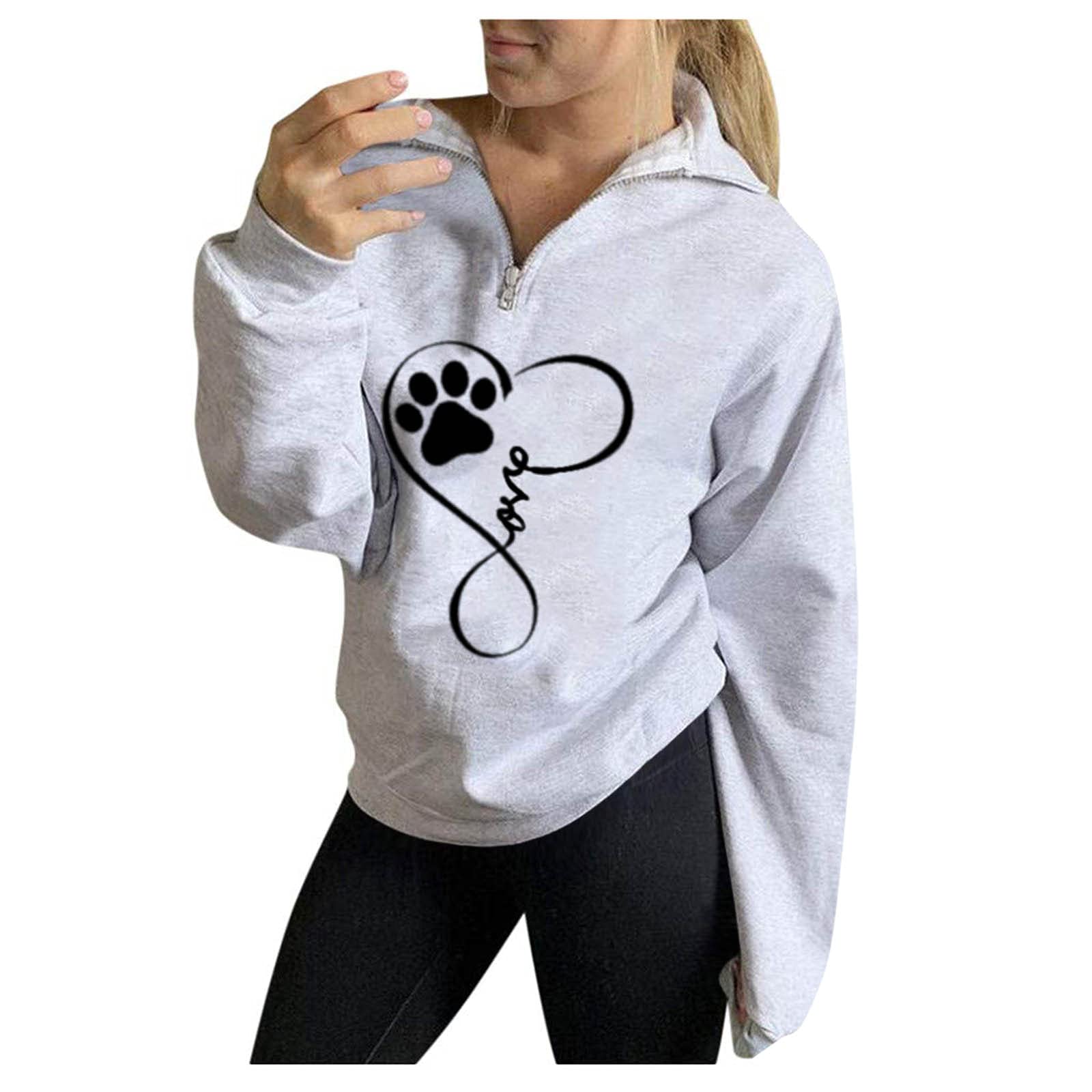 Women's Autumn Winter Fashion Sweater - Stylish Zipper Lapel Printed Pullover Sweatshirt for Casual Wear & Office Outfits | Cozy Fall Winter Top for Daily Use, Dating, Shopping & Travel
