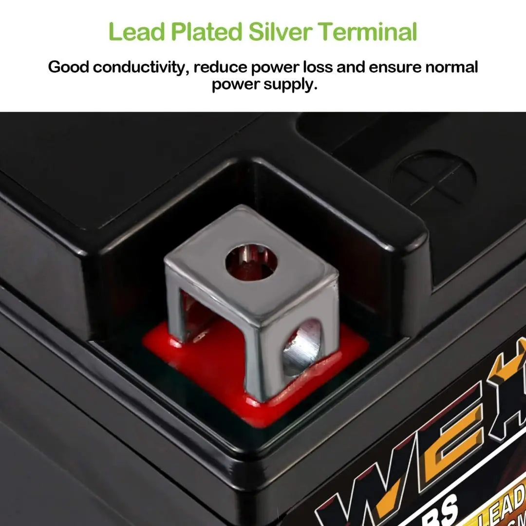 WEIZE YTX7A-BS 12V 6Ah High Performance AGM Motorcycle Battery - Maintenance Free, Sealed Lead Acid - Compatible with 50CC 125CC Gas Scooters & Mopeds (GY6 Engine) - Perfect for Honda, Yamaha, Kymco & More - Ideal for Urban Commuting & Delivery Riders