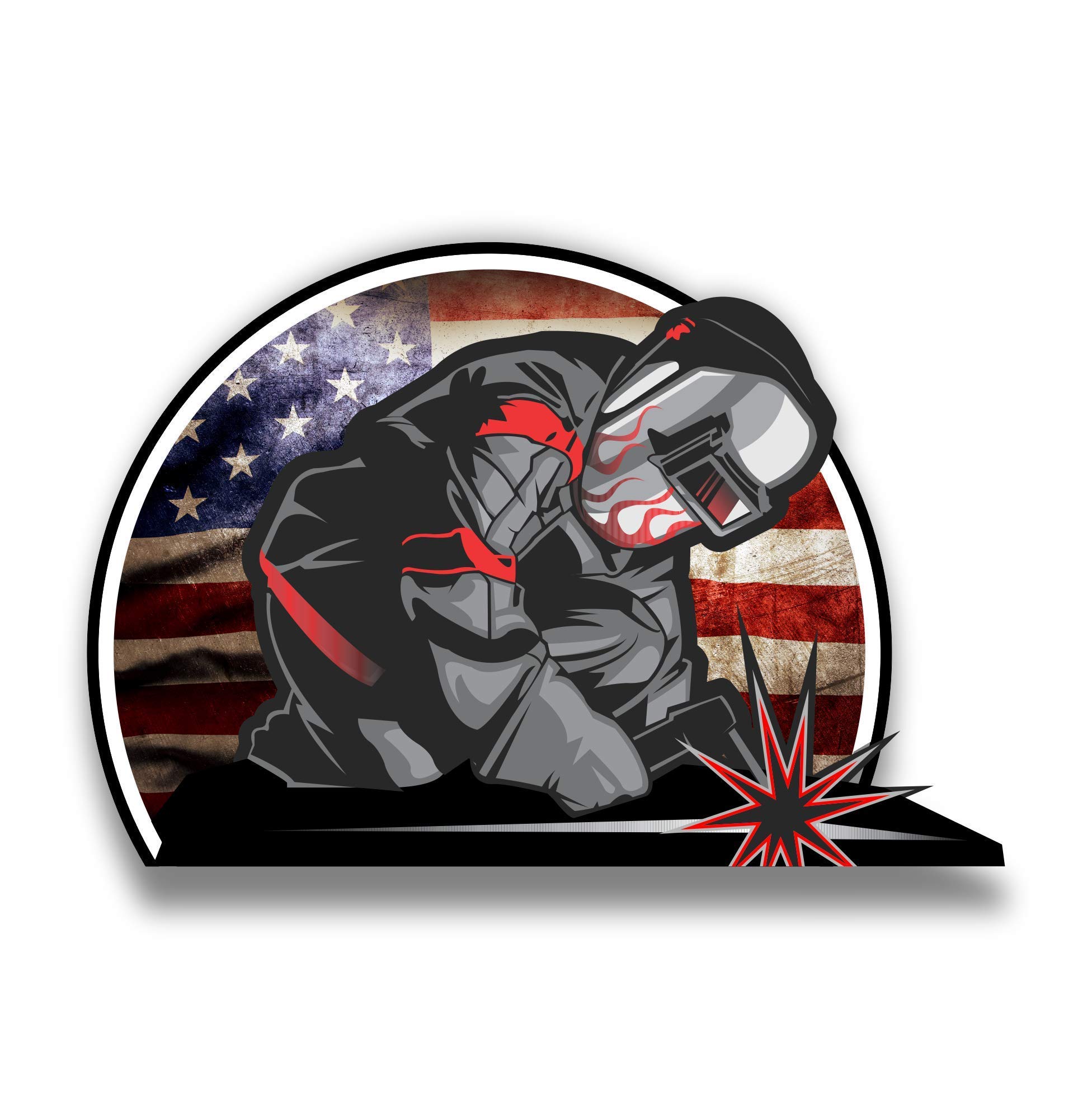 American Flag Car Stickers - Waterproof Vinyl Decals for Car Body, Door & Window - 5