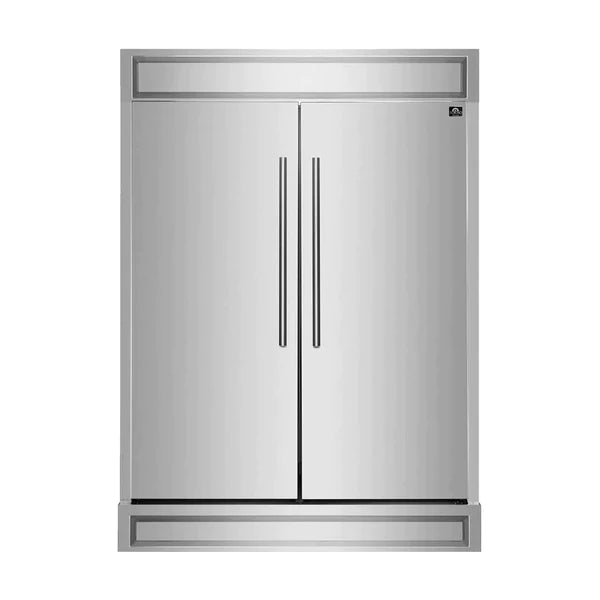 60 Inch Maderno 2-Piece Convertible Built-In Refrigerator Freezer with Decorative Grill Trim - 27.2 cu.ft Capacity - Stainless Steel - FFFFD1722 60S - Perfect for Modern Kitchens and Open-Concept Living Spaces